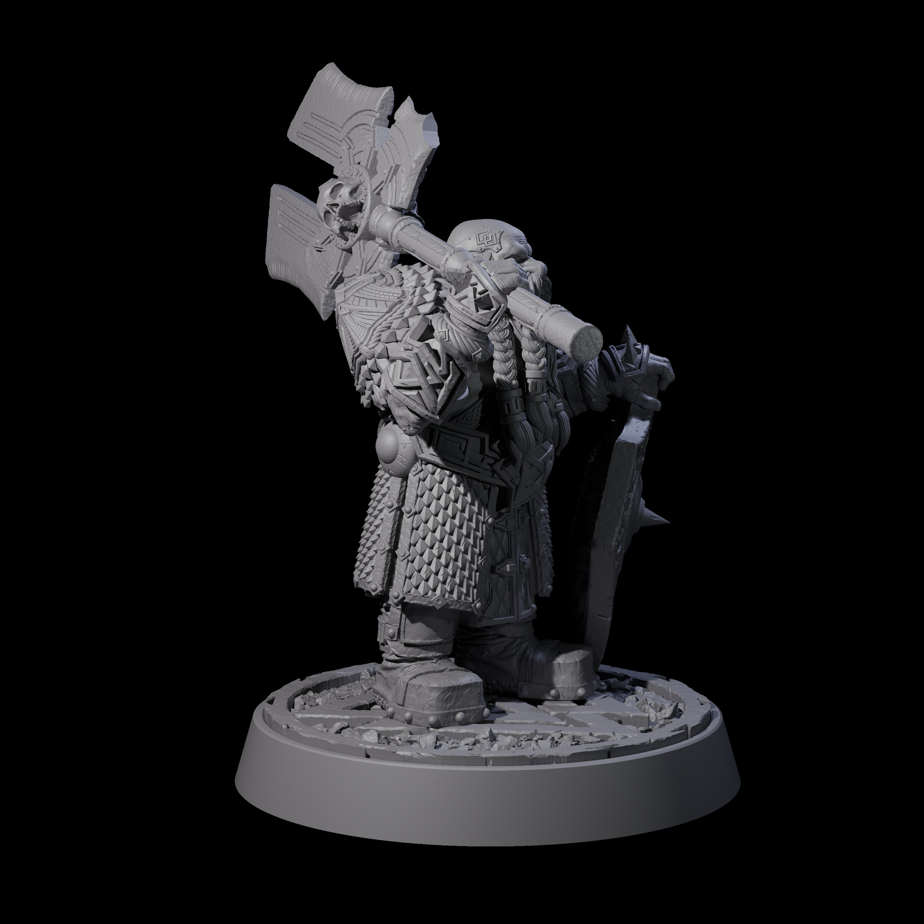 Dwarf Death Paladin C Miniature for Dungeons and Dragons, Pathfinder or other TTRPGs