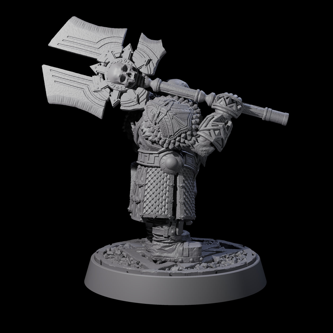 Dwarf Death Paladin C Miniature for Dungeons and Dragons, Pathfinder or other TTRPGs