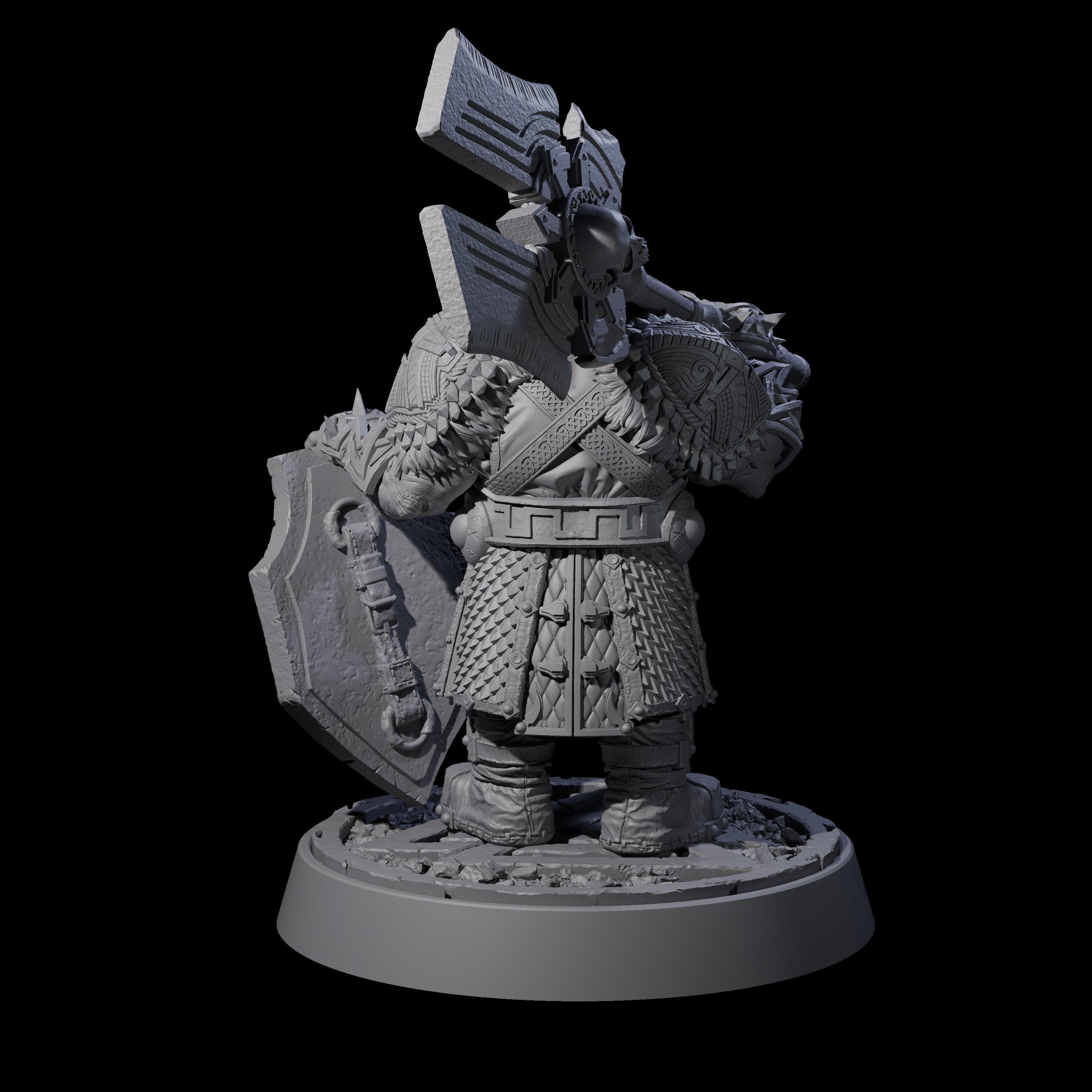Dwarf Death Paladin C Miniature for Dungeons and Dragons, Pathfinder or other TTRPGs