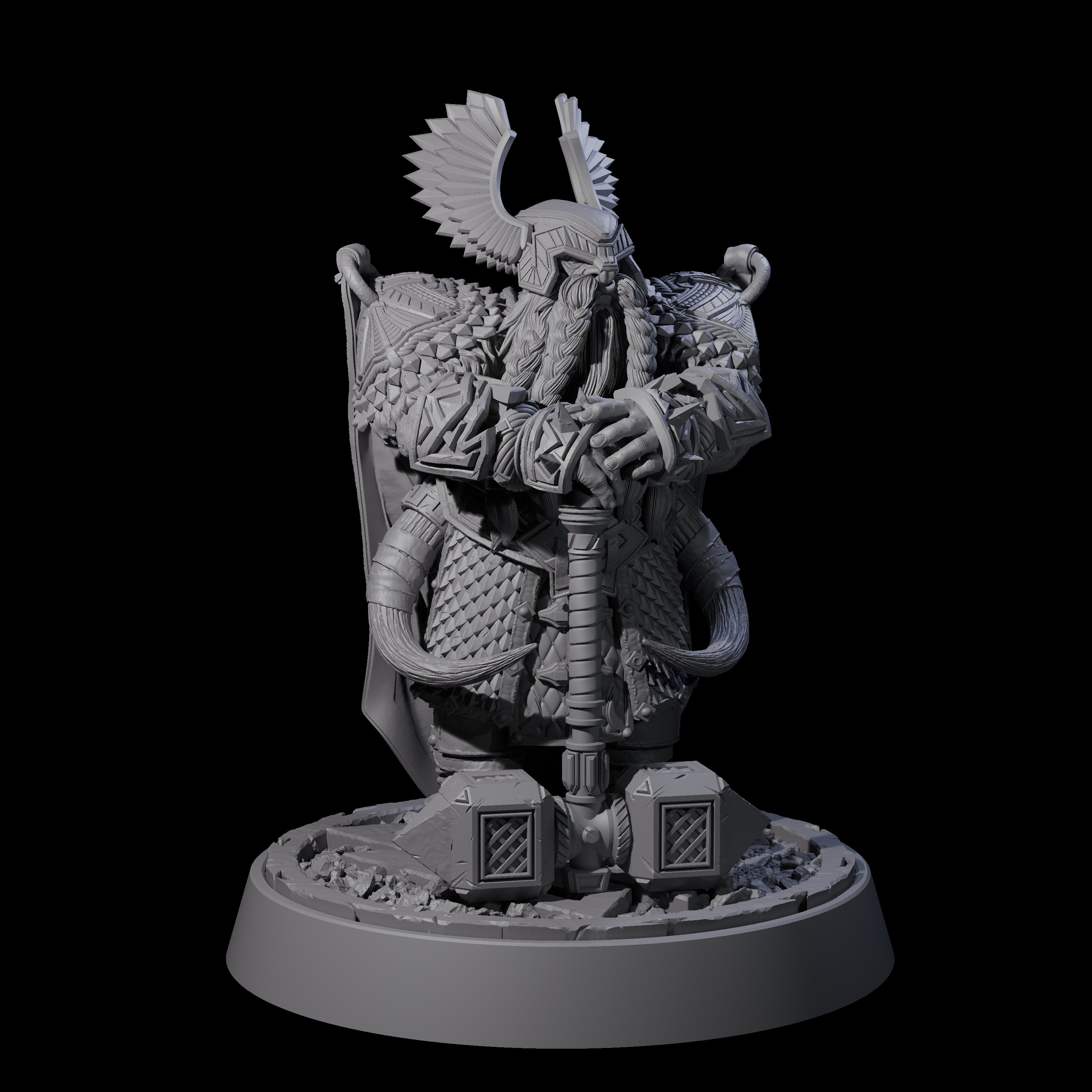 Dwarf Death Paladin E Miniature for Dungeons and Dragons, Pathfinder or other TTRPGs