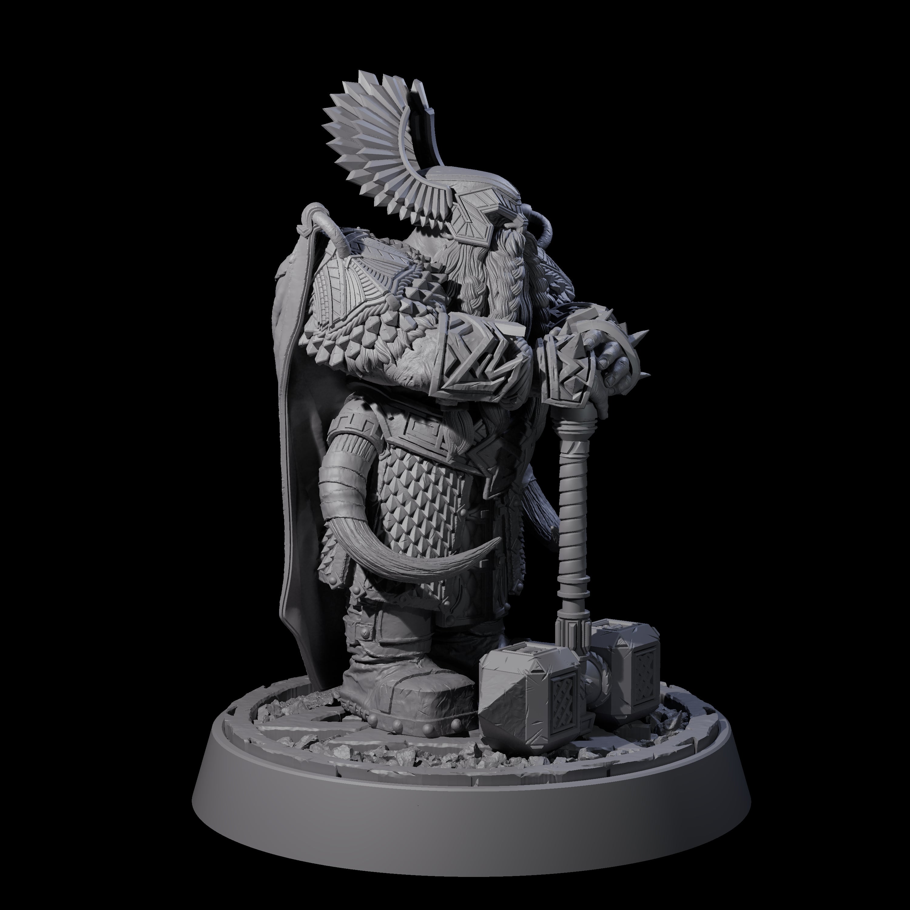 Dwarf Death Paladin E Miniature for Dungeons and Dragons, Pathfinder or other TTRPGs