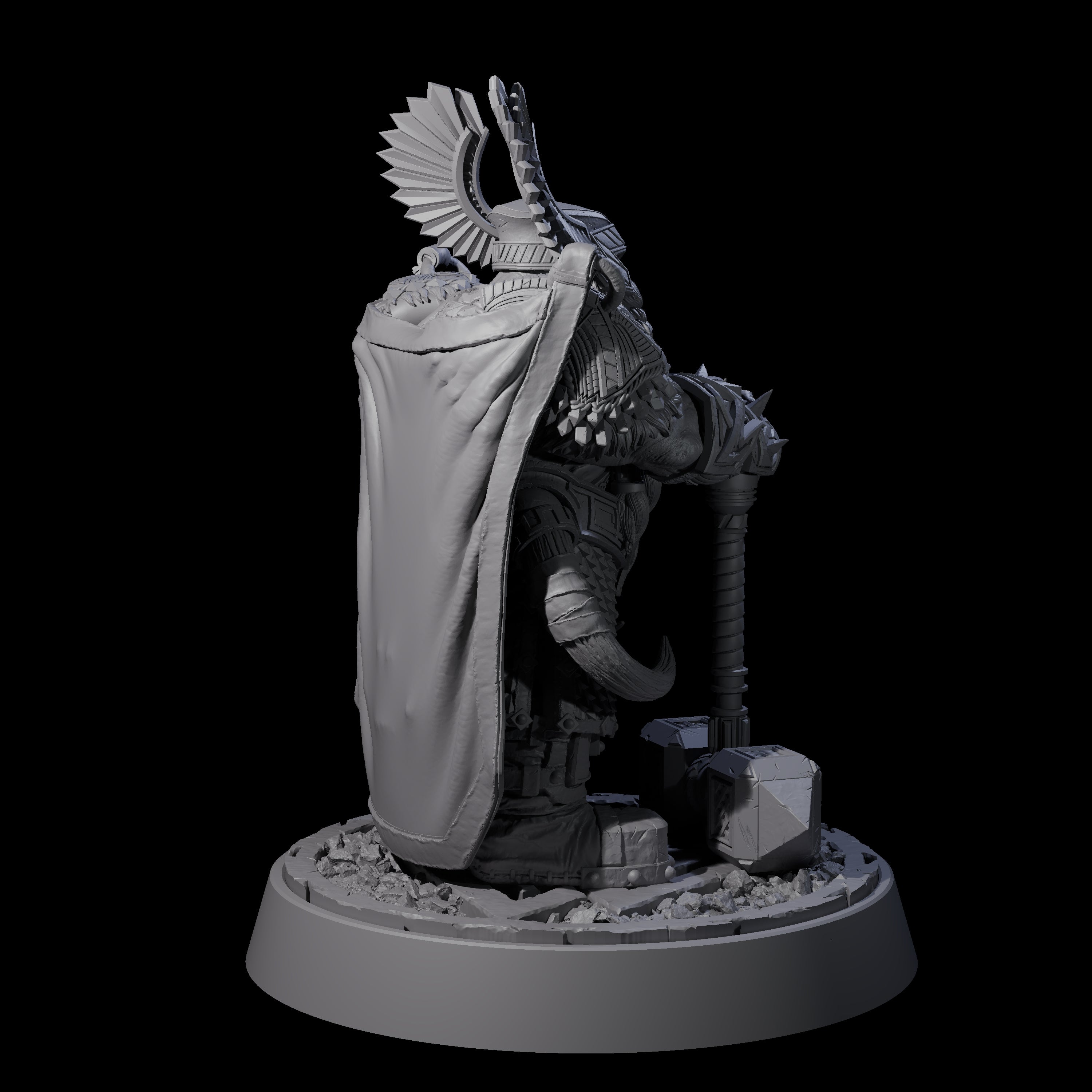 Dwarf Death Paladin E Miniature for Dungeons and Dragons, Pathfinder or other TTRPGs