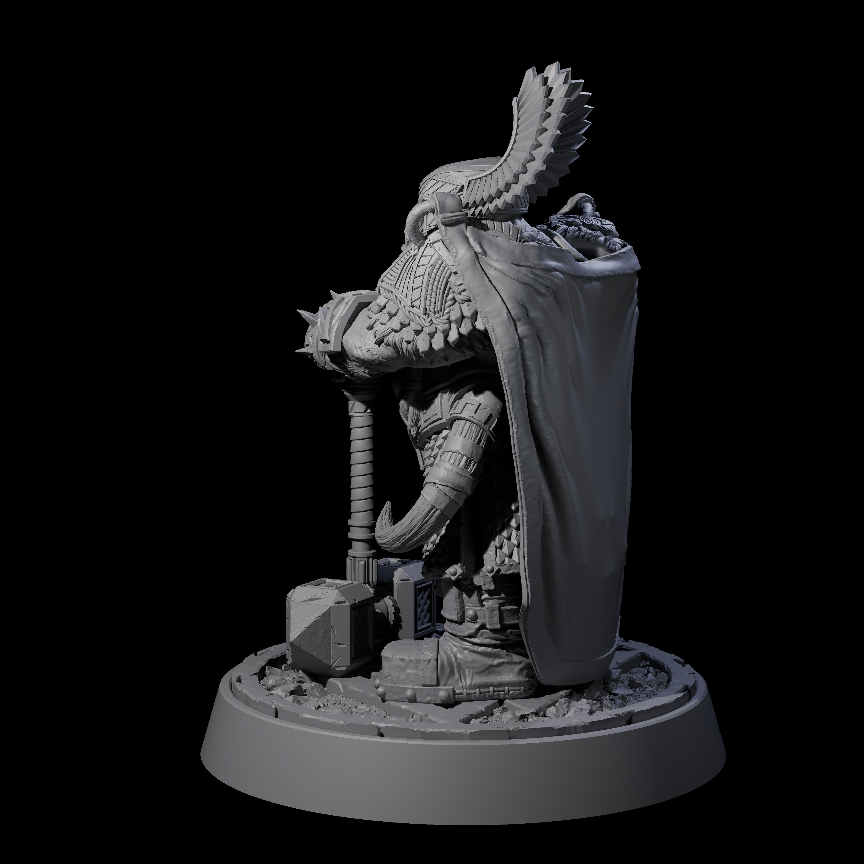 Dwarf Death Paladin E Miniature for Dungeons and Dragons, Pathfinder or other TTRPGs