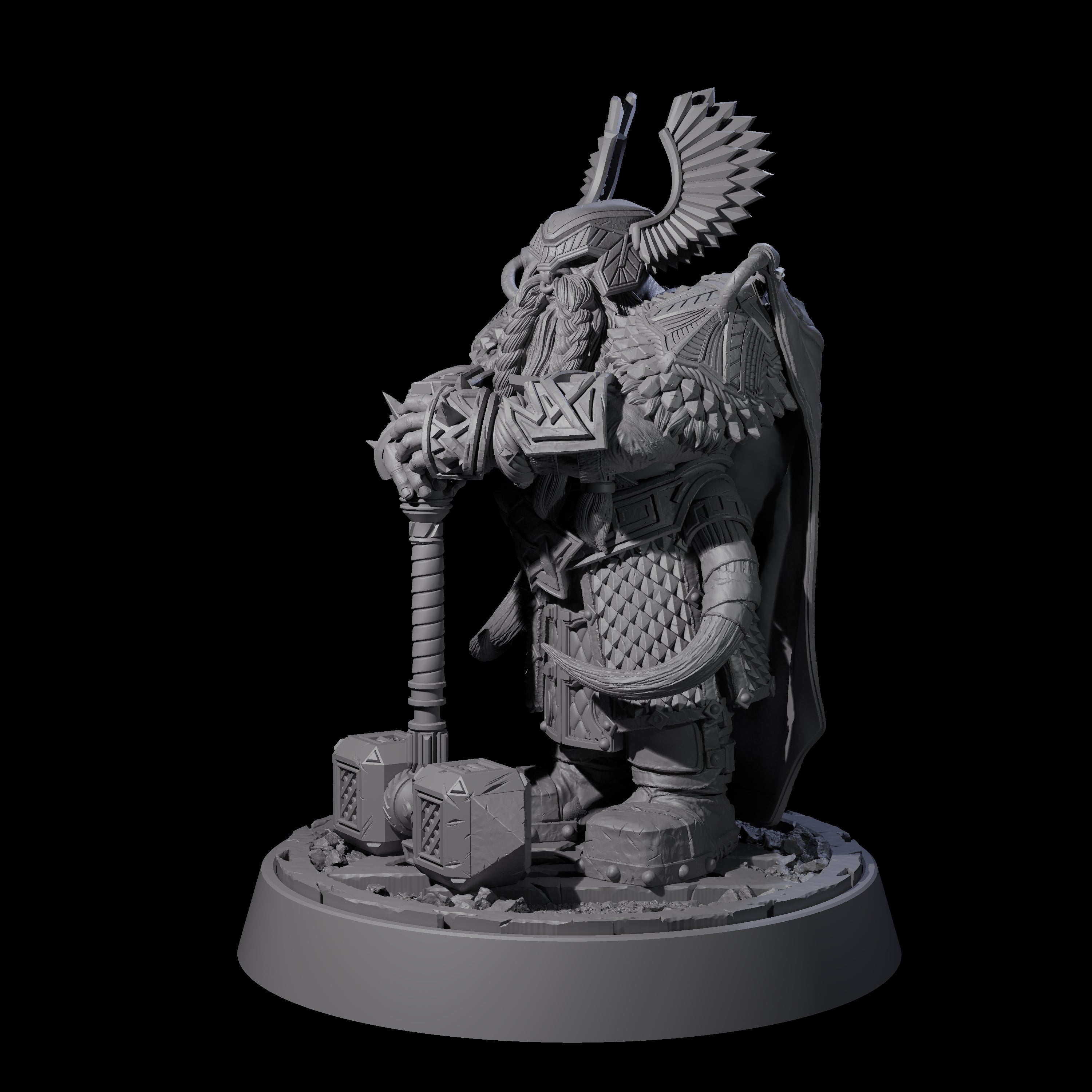 Dwarf Death Paladin E Miniature for Dungeons and Dragons, Pathfinder or other TTRPGs