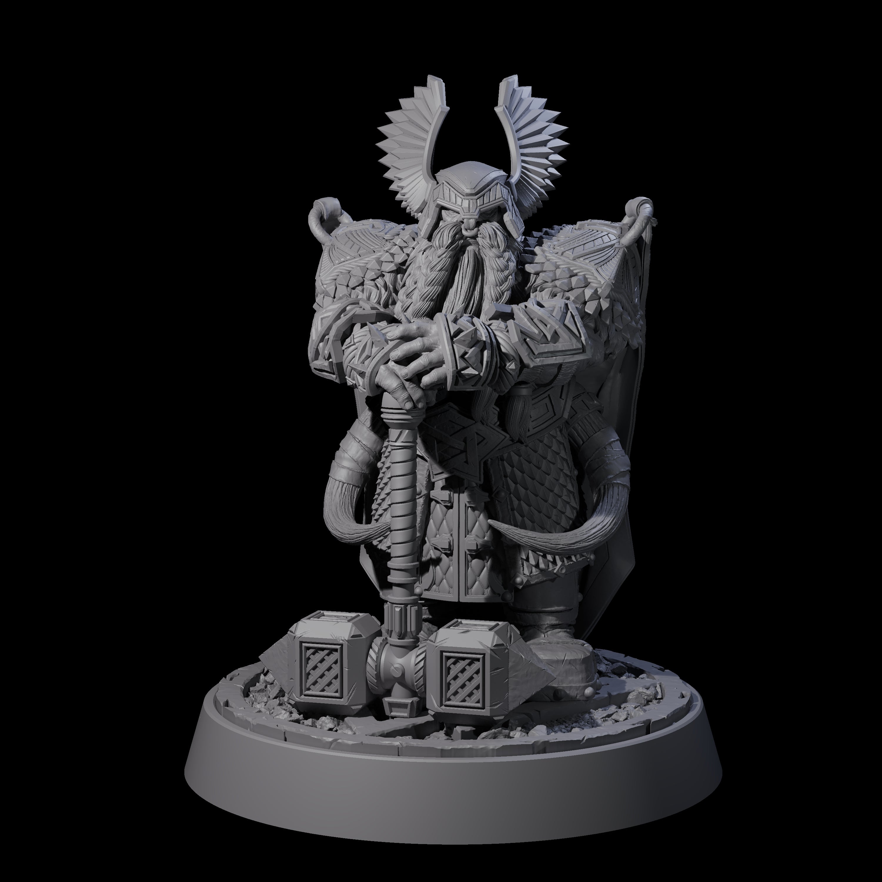 Dwarf Death Paladin E Miniature for Dungeons and Dragons, Pathfinder or other TTRPGs