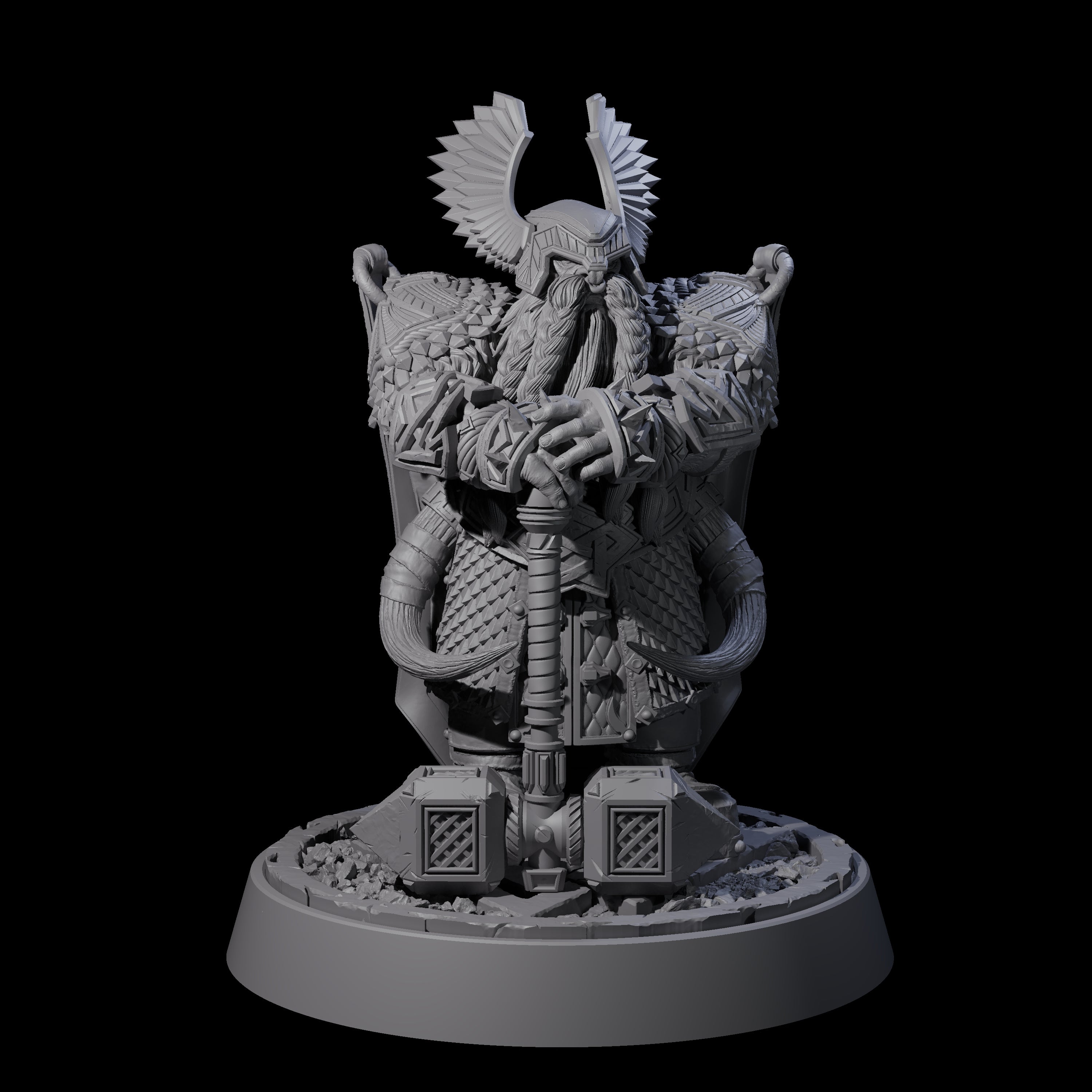 Dwarf Death Paladin E Miniature for Dungeons and Dragons, Pathfinder or other TTRPGs