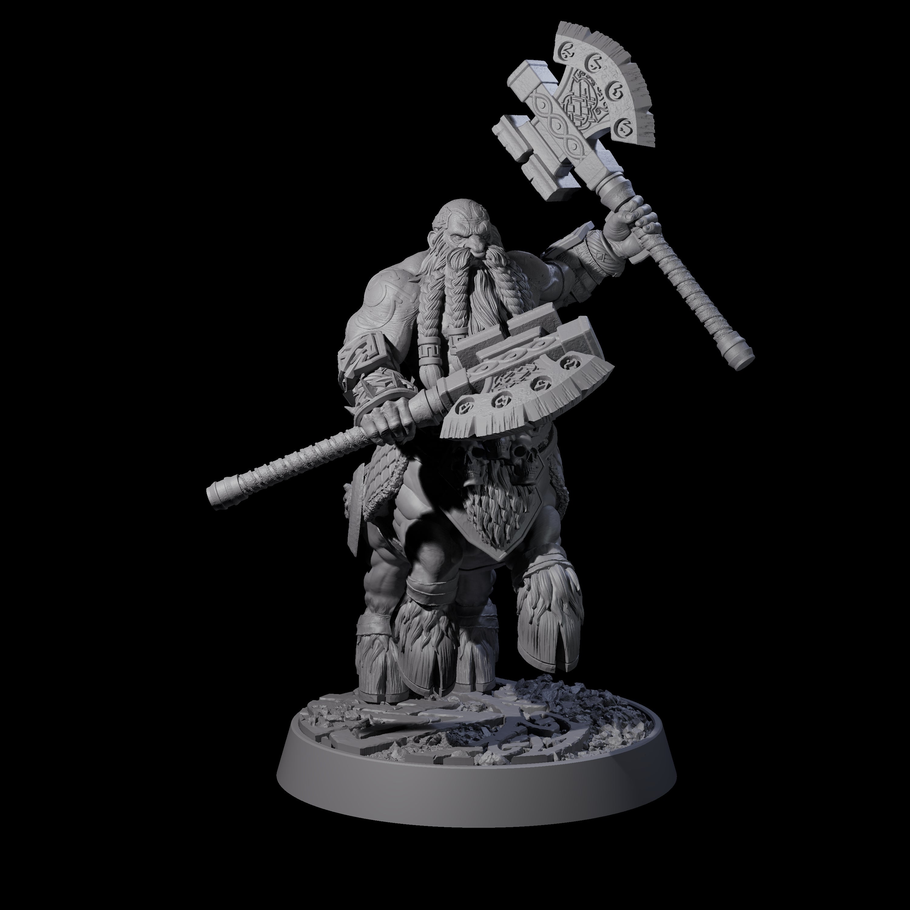 Dwarf Death Paladin F Miniature for Dungeons and Dragons, Pathfinder or other TTRPGs