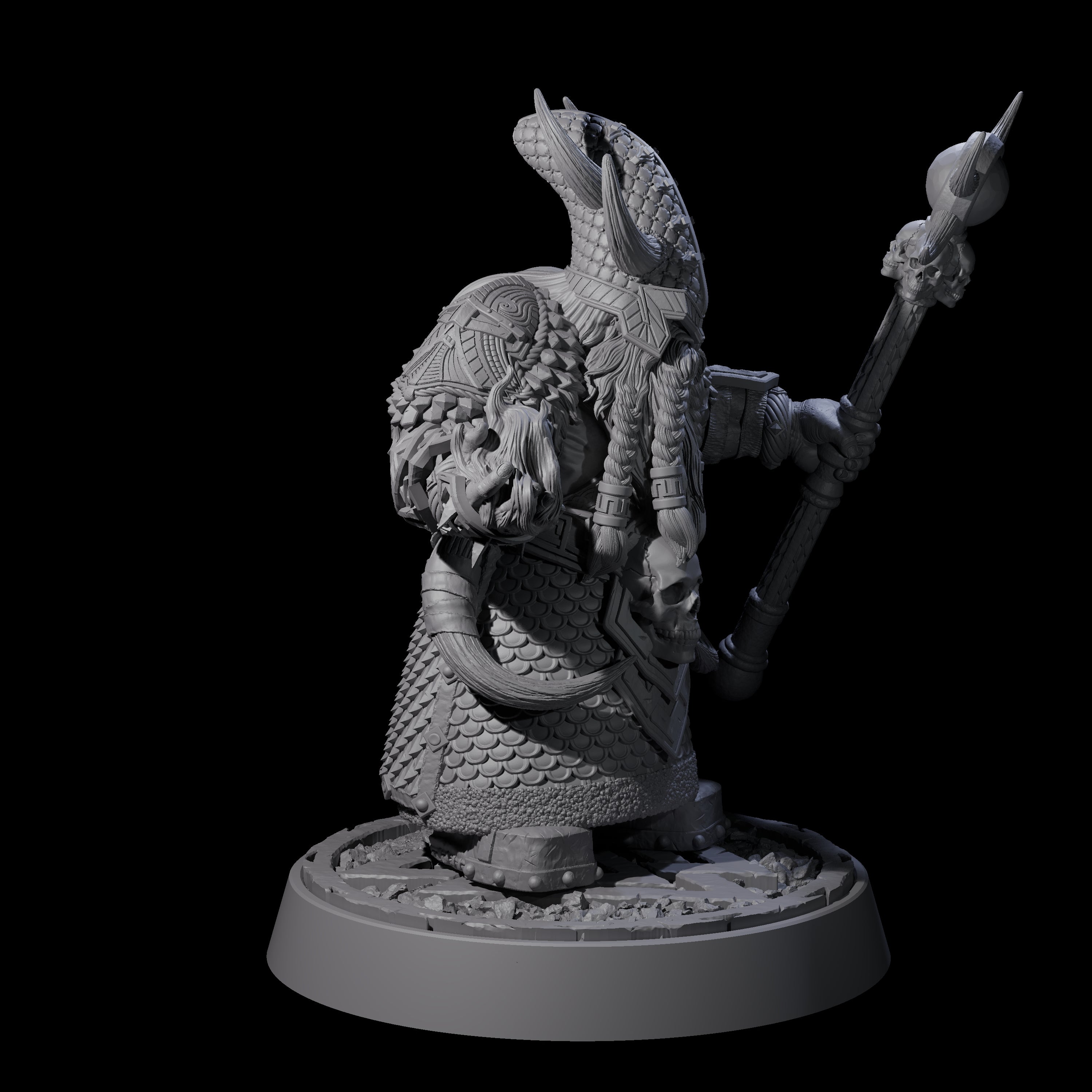 Dwarf Death Paladin G Miniature for Dungeons and Dragons, Pathfinder or other TTRPGs