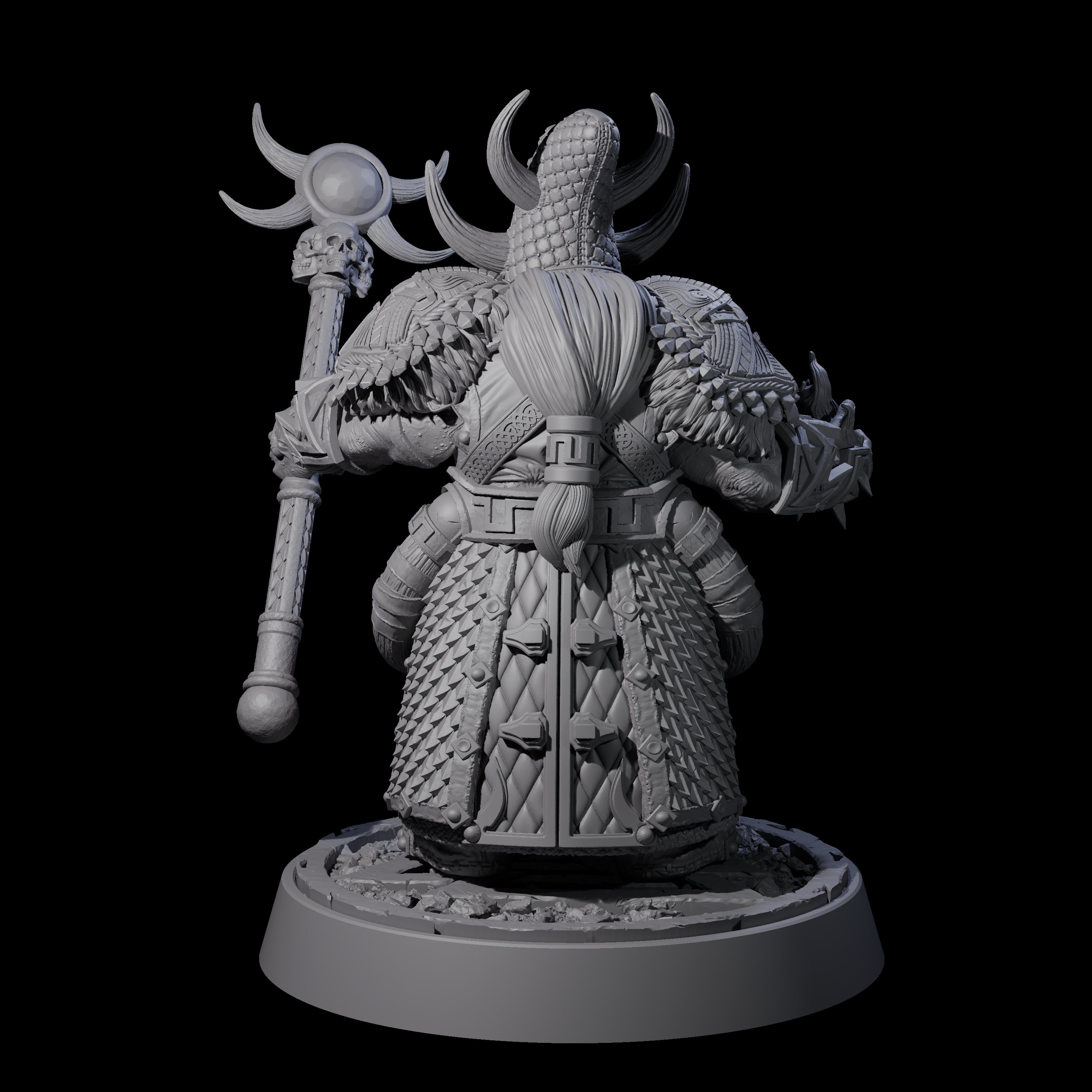 Dwarf Death Paladin G Miniature for Dungeons and Dragons, Pathfinder or other TTRPGs
