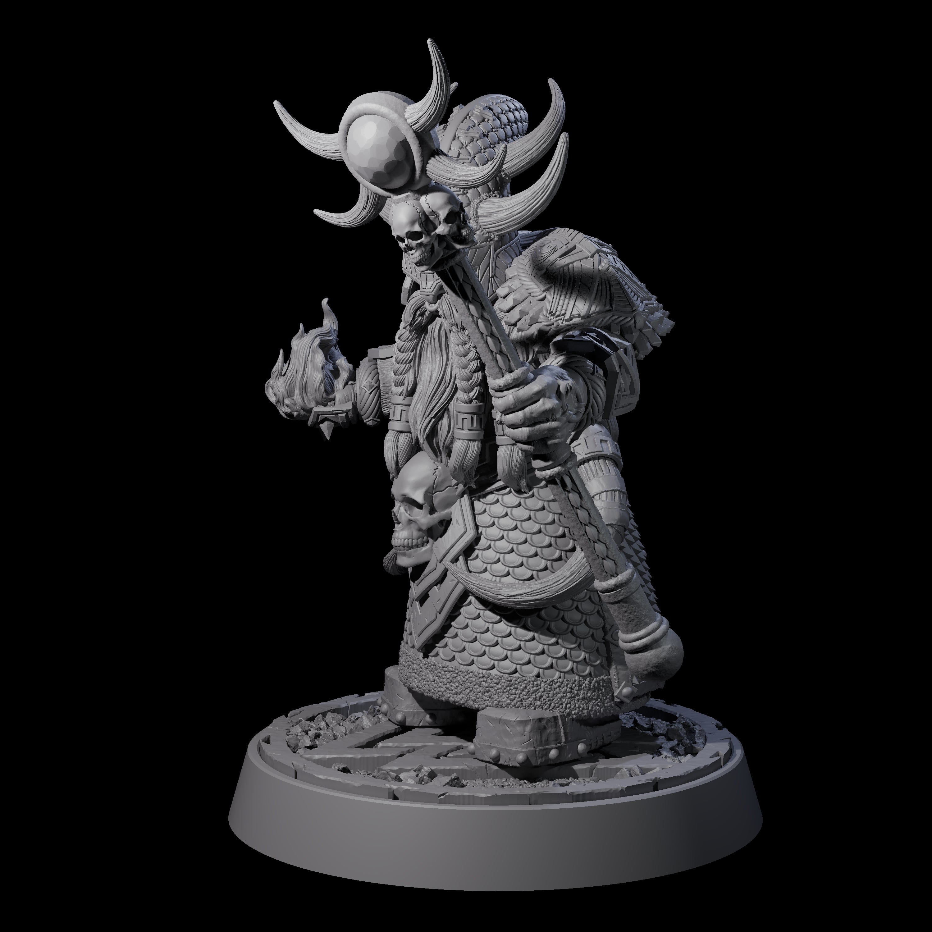 Dwarf Death Paladin G Miniature for Dungeons and Dragons, Pathfinder or other TTRPGs