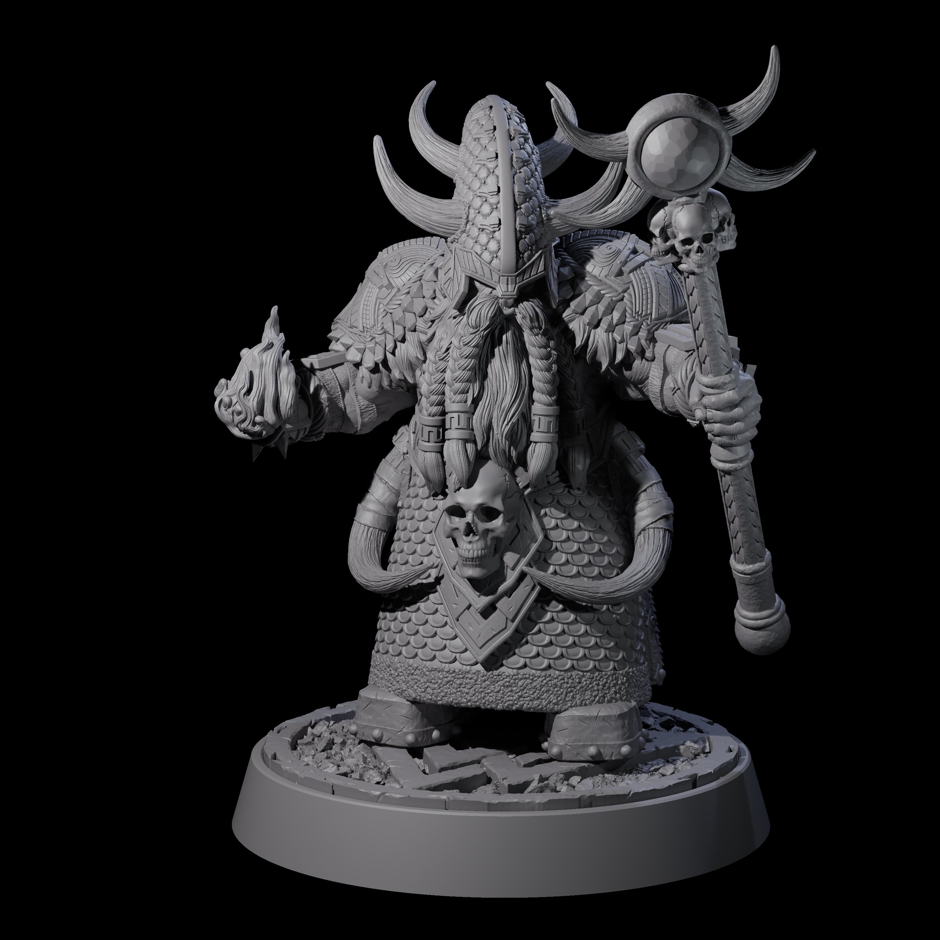 Dwarf Death Paladin G Miniature for Dungeons and Dragons, Pathfinder or other TTRPGs