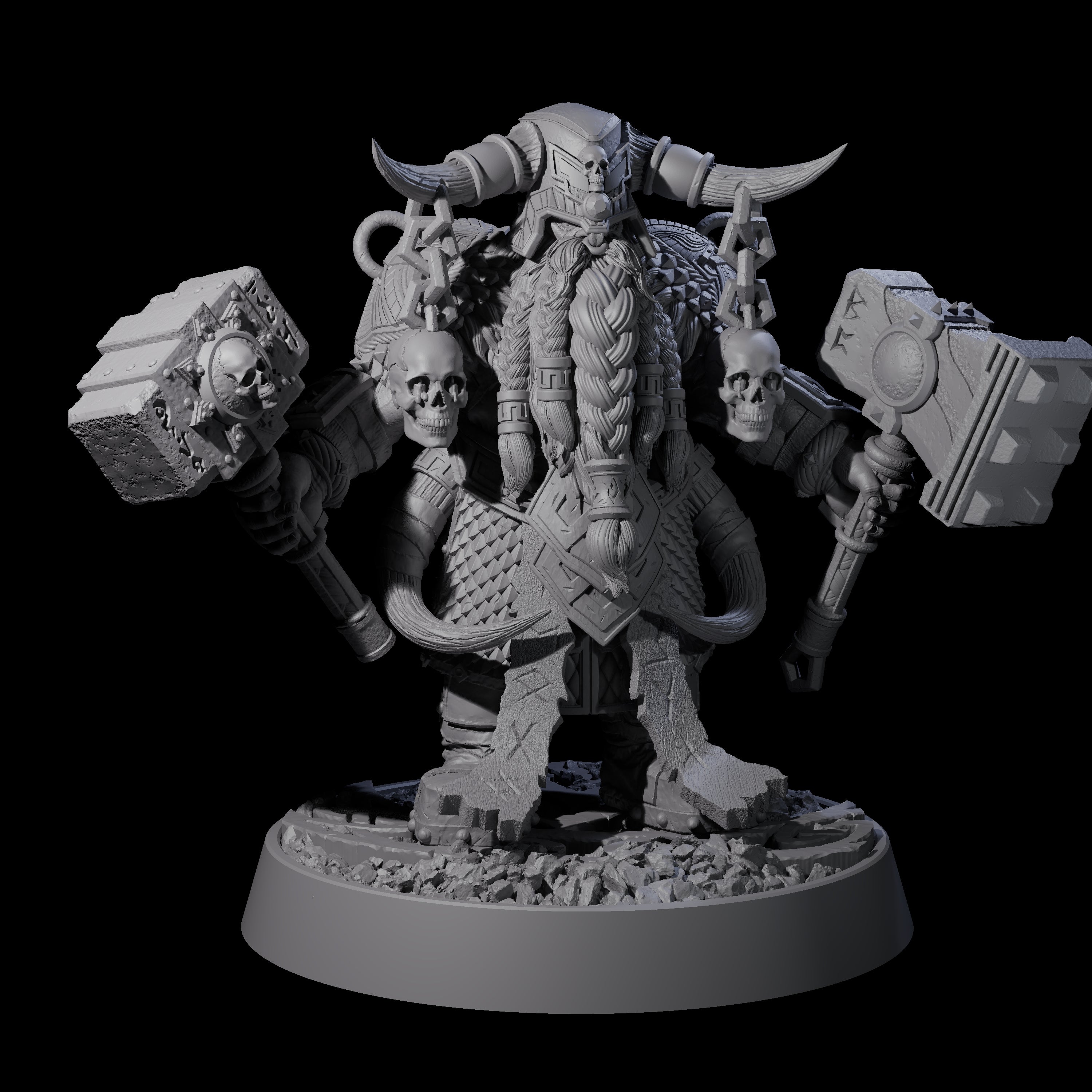 Dwarf Death Paladin H Miniature for Dungeons and Dragons, Pathfinder or other TTRPGs