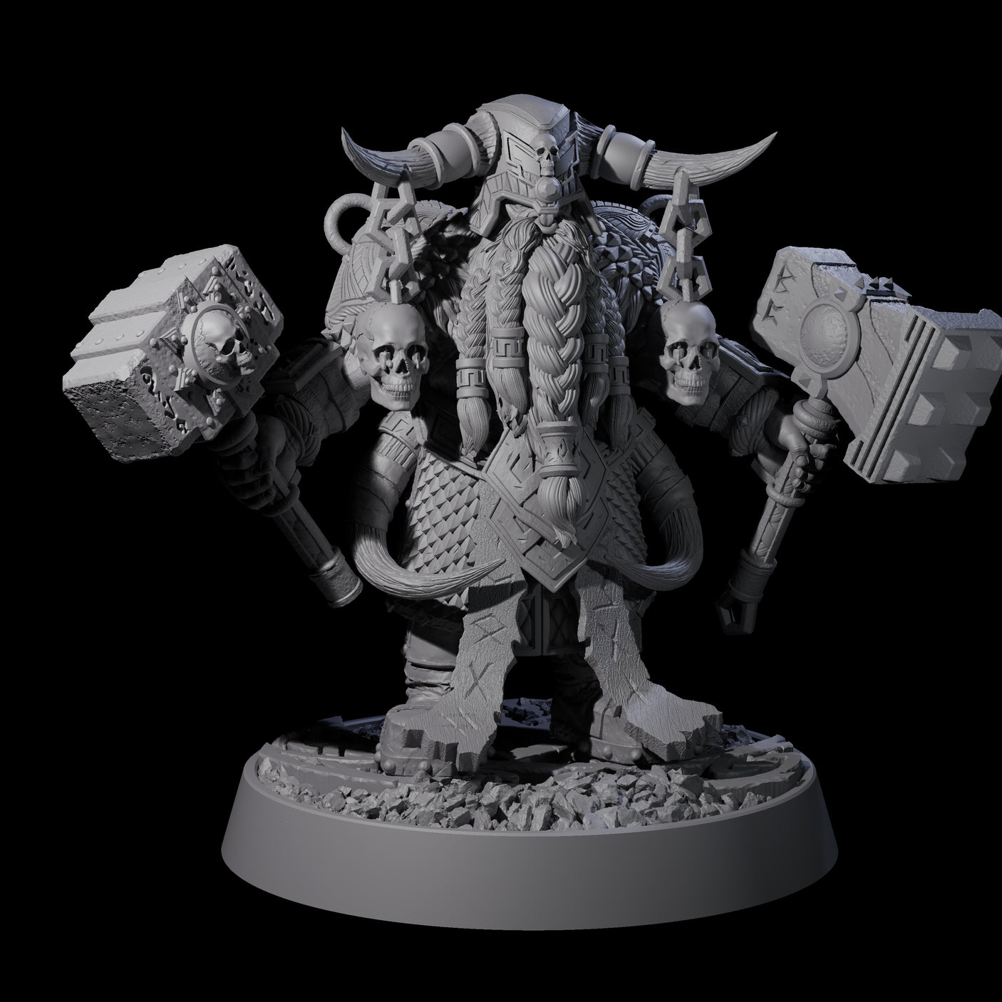 Dwarf Death Paladin H Miniature for Dungeons and Dragons, Pathfinder or other TTRPGs