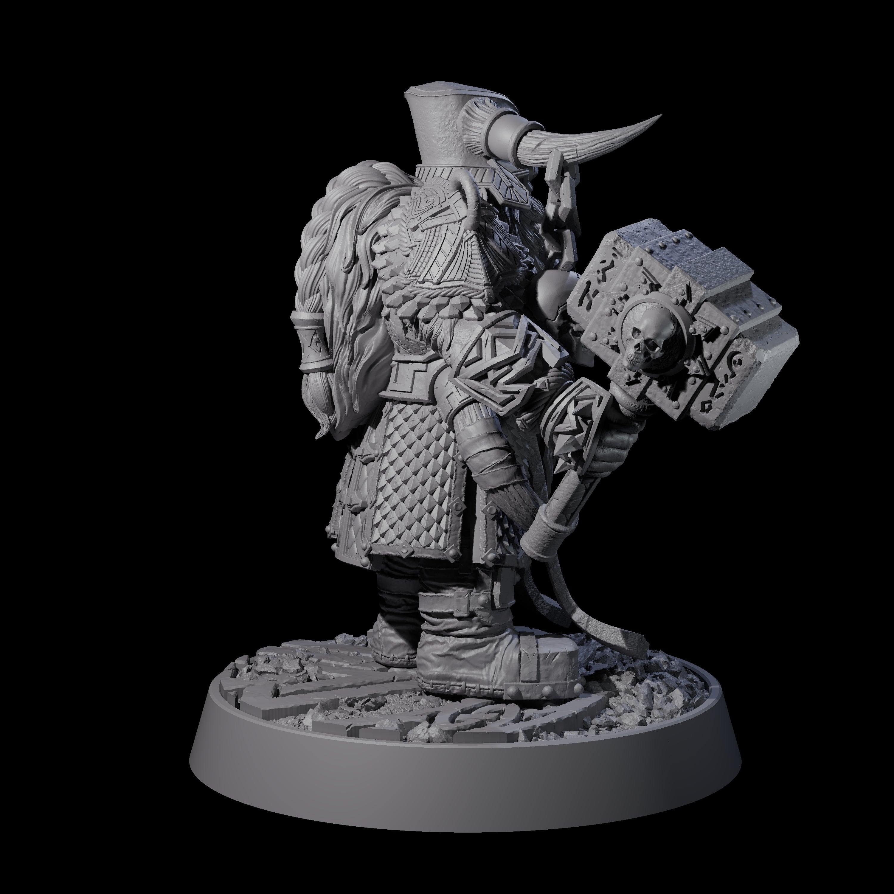 Dwarf Death Paladin H Miniature for Dungeons and Dragons, Pathfinder or other TTRPGs