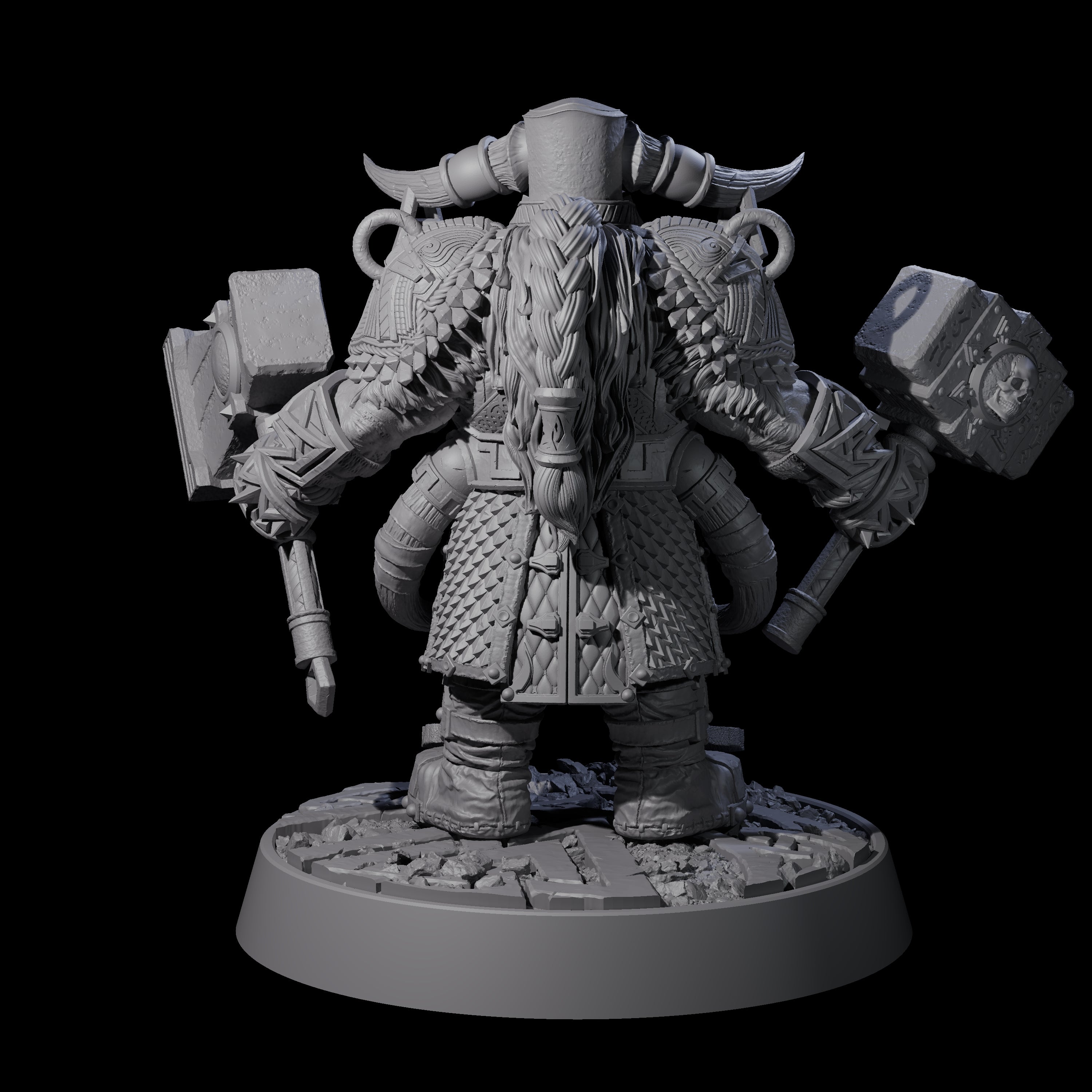 Dwarf Death Paladin H Miniature for Dungeons and Dragons, Pathfinder or other TTRPGs