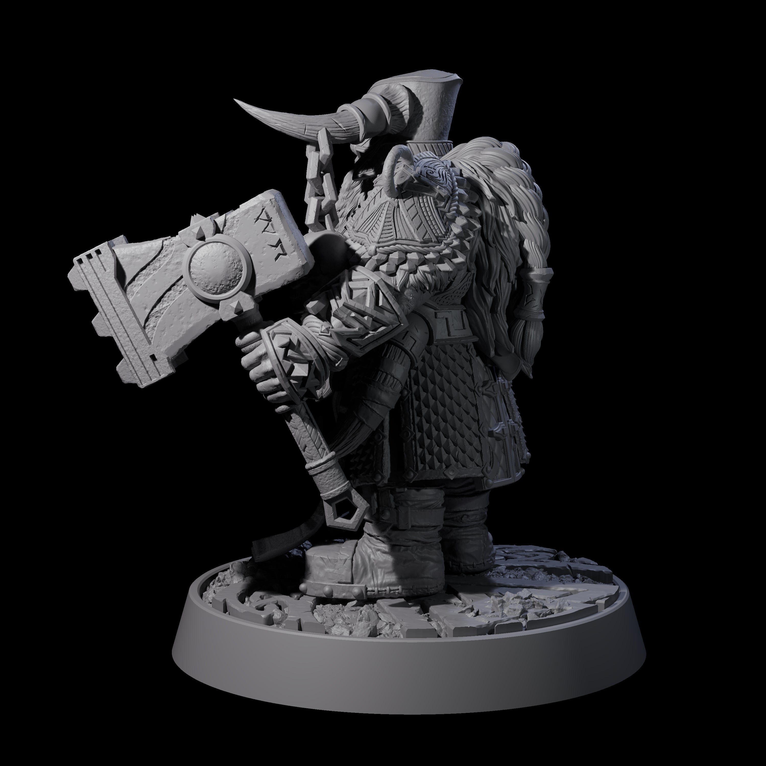 Dwarf Death Paladin H Miniature for Dungeons and Dragons, Pathfinder or other TTRPGs
