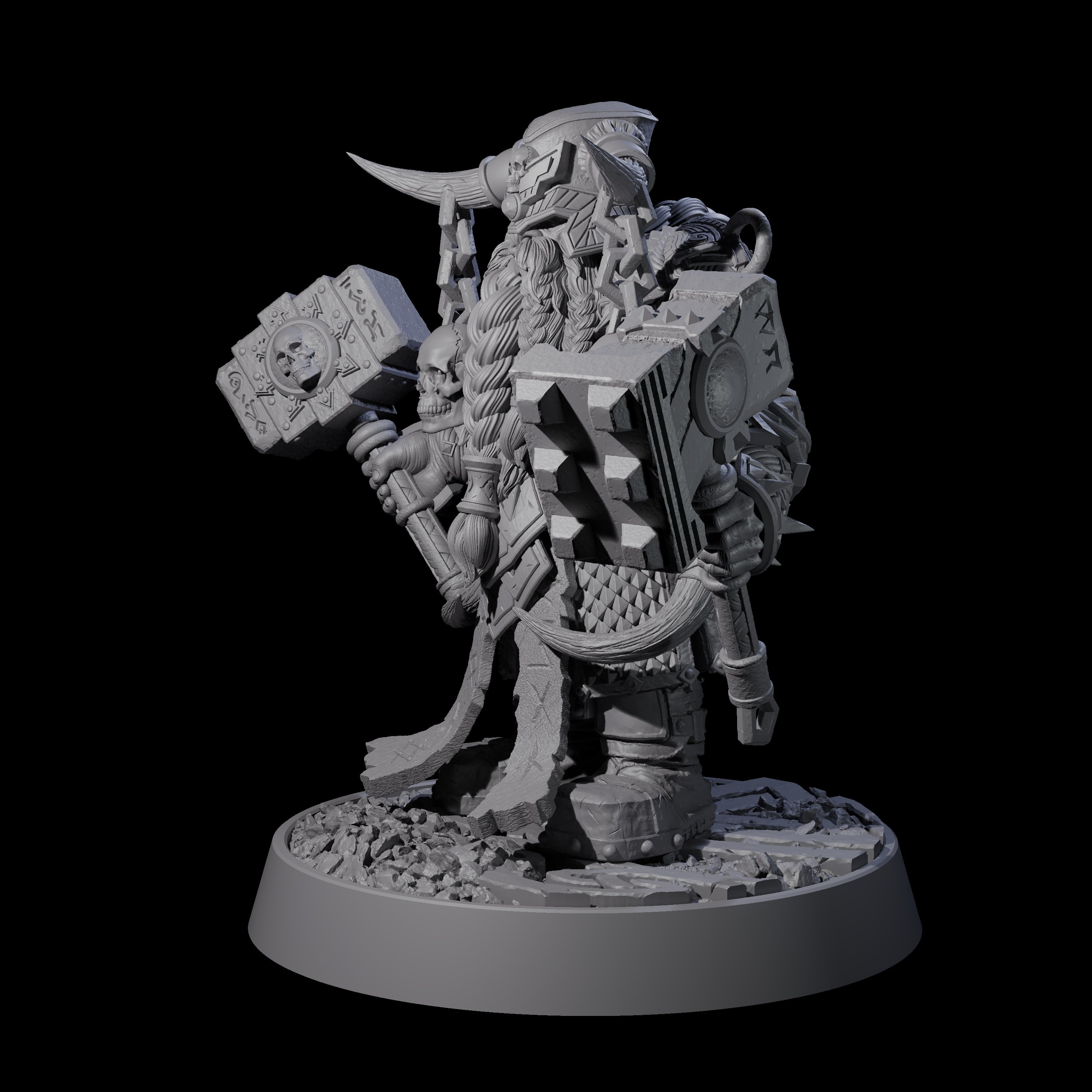 Dwarf Death Paladin H Miniature for Dungeons and Dragons, Pathfinder or other TTRPGs