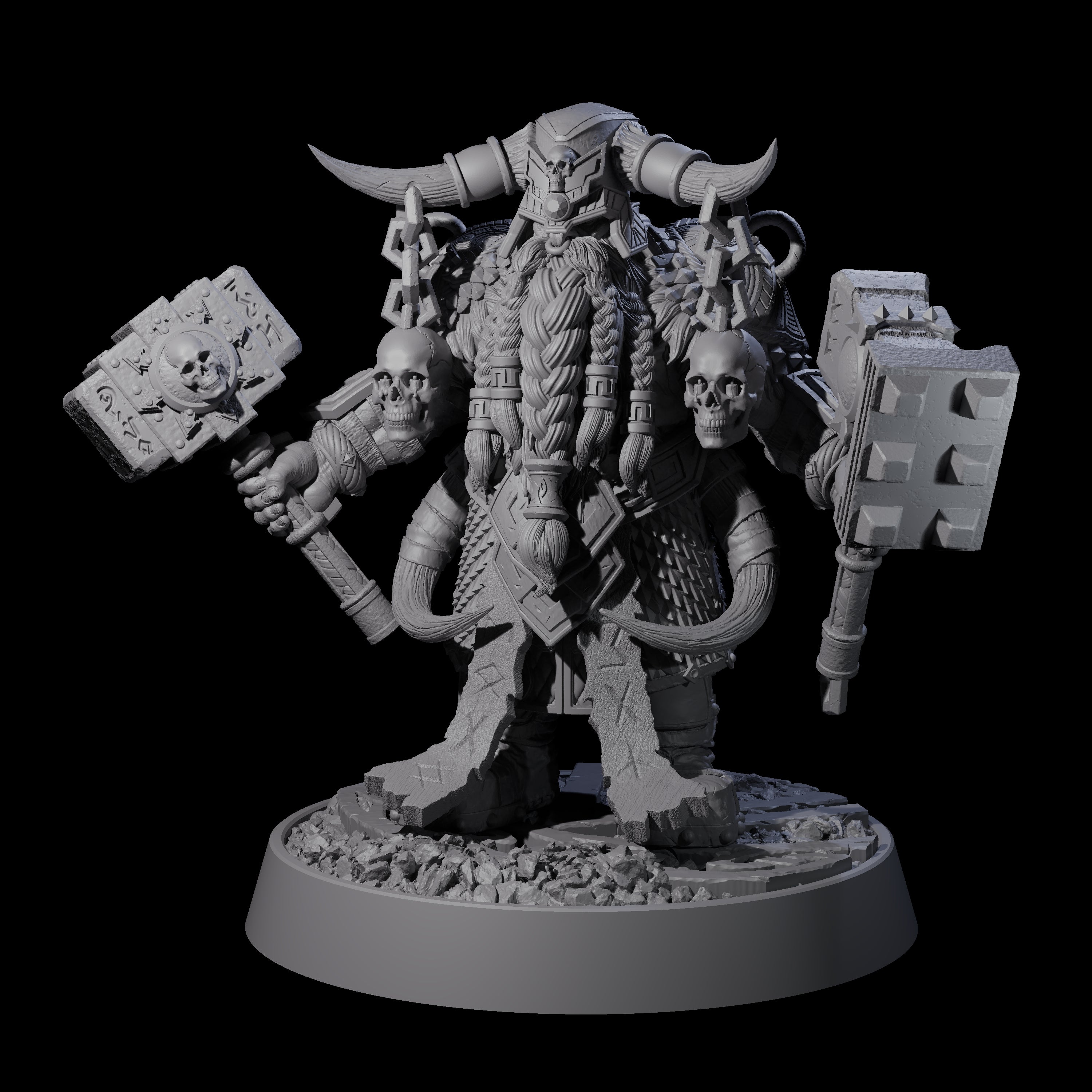 Dwarf Death Paladin H Miniature for Dungeons and Dragons, Pathfinder or other TTRPGs