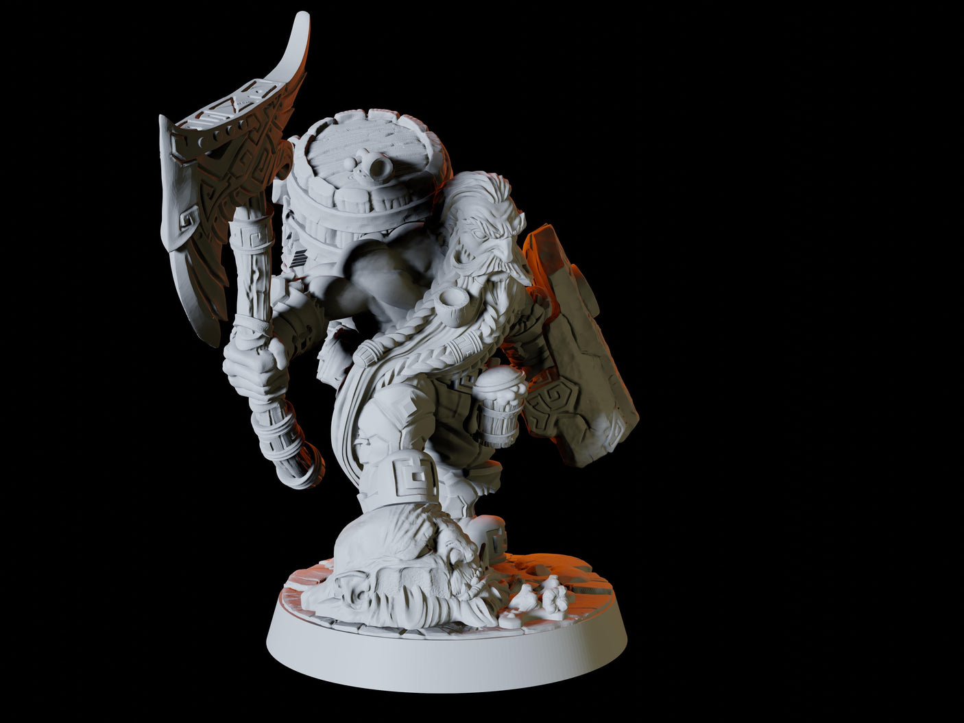Dwarf Fighter Miniature for Dungeons and Dragons, Pathfinder or other TTRPGs