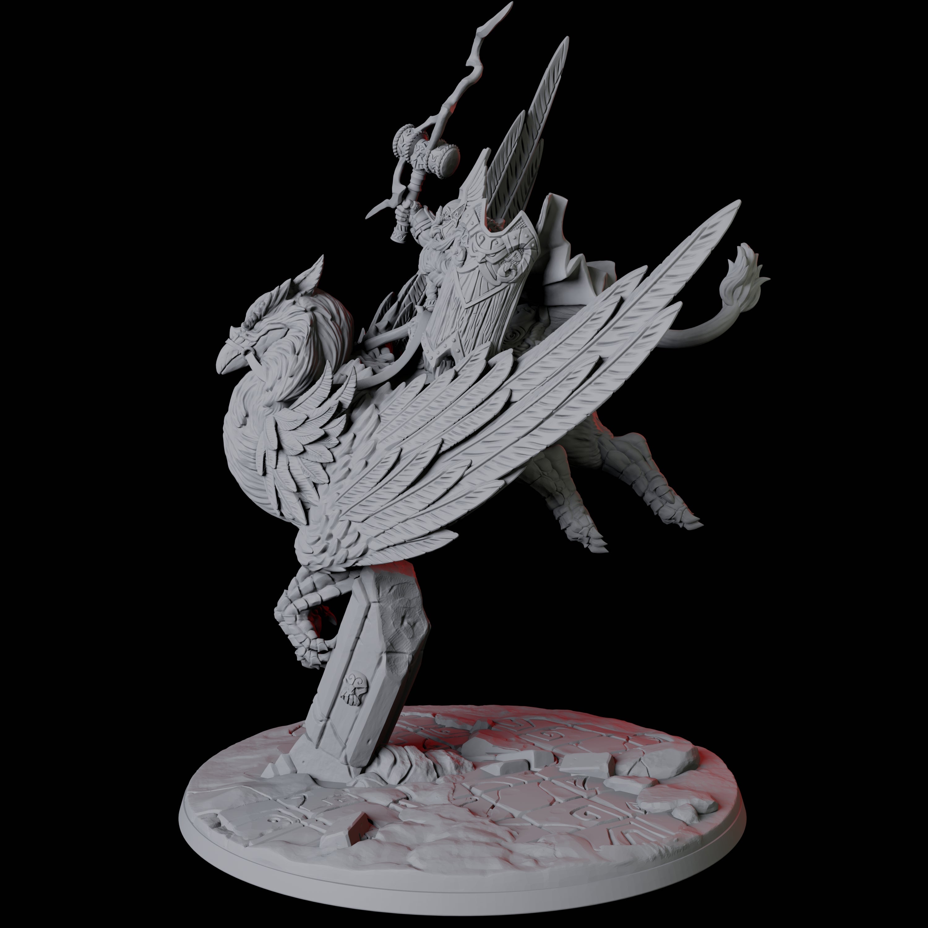 Dwarf General mounted on griffon Miniature for Dungeons and Dragons, Pathfinder or other TTRPGs