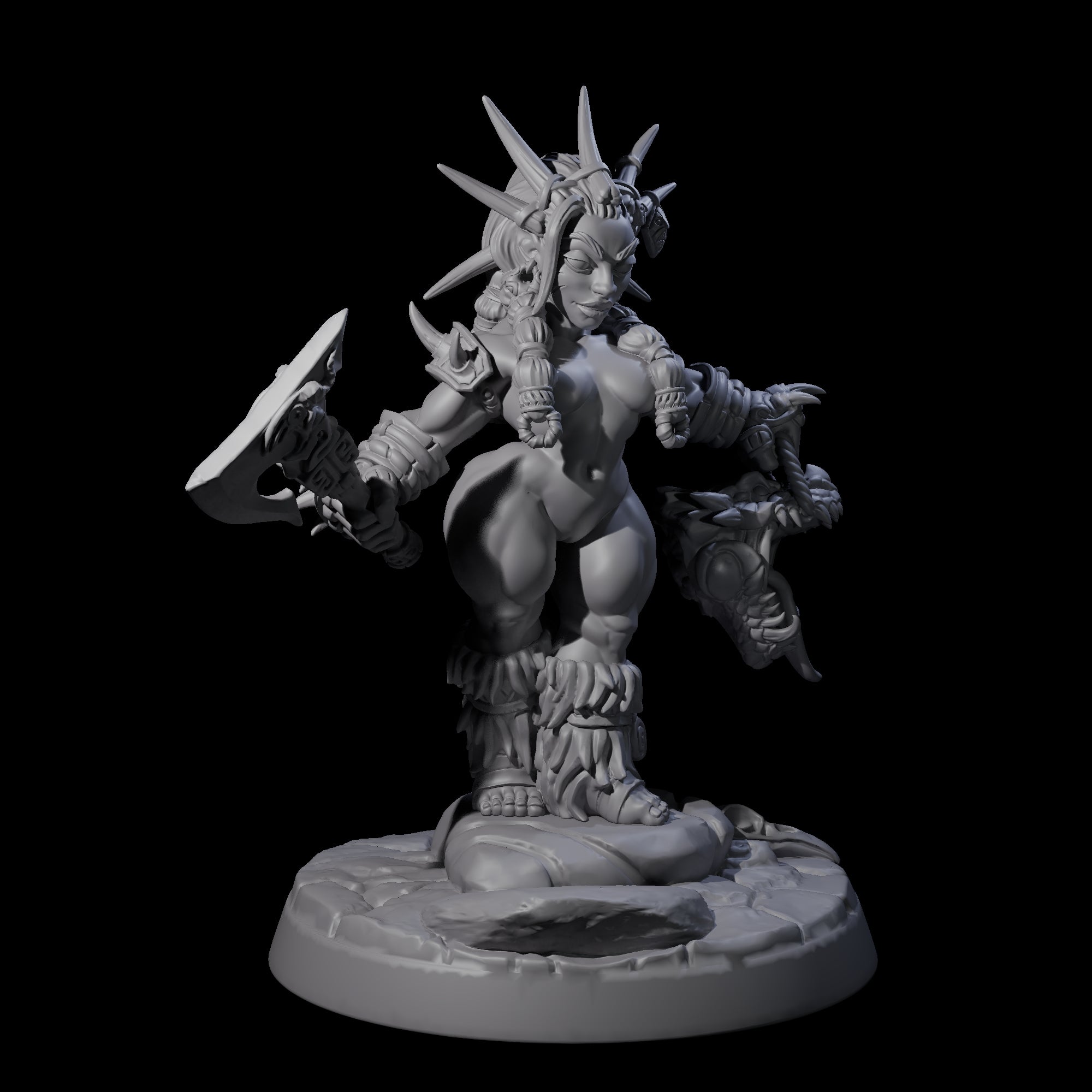 Dwarf Huntress Pin-up Miniature for Dungeons and Dragons, Pathfinder or other TTRPGs