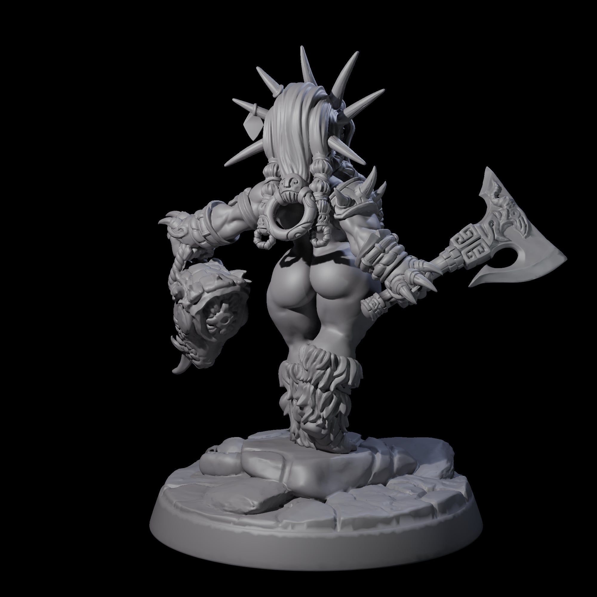 Dwarf Huntress Pin-up Miniature for Dungeons and Dragons, Pathfinder or other TTRPGs