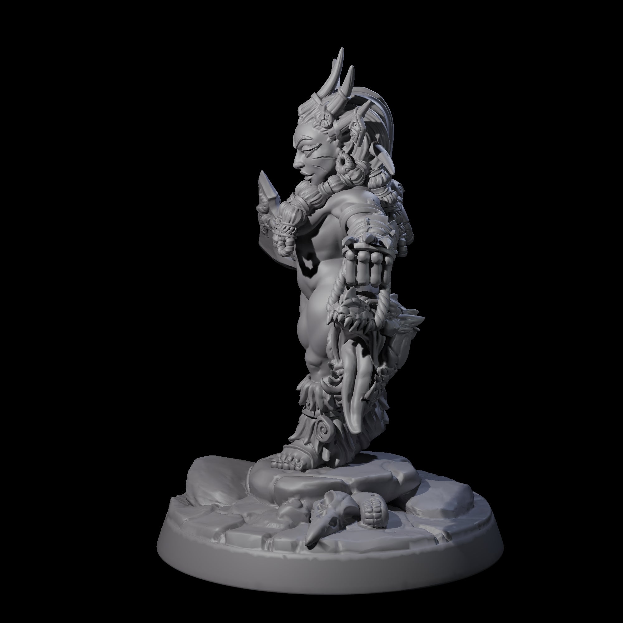 Dwarf Huntress Pin-up Miniature for Dungeons and Dragons, Pathfinder or other TTRPGs