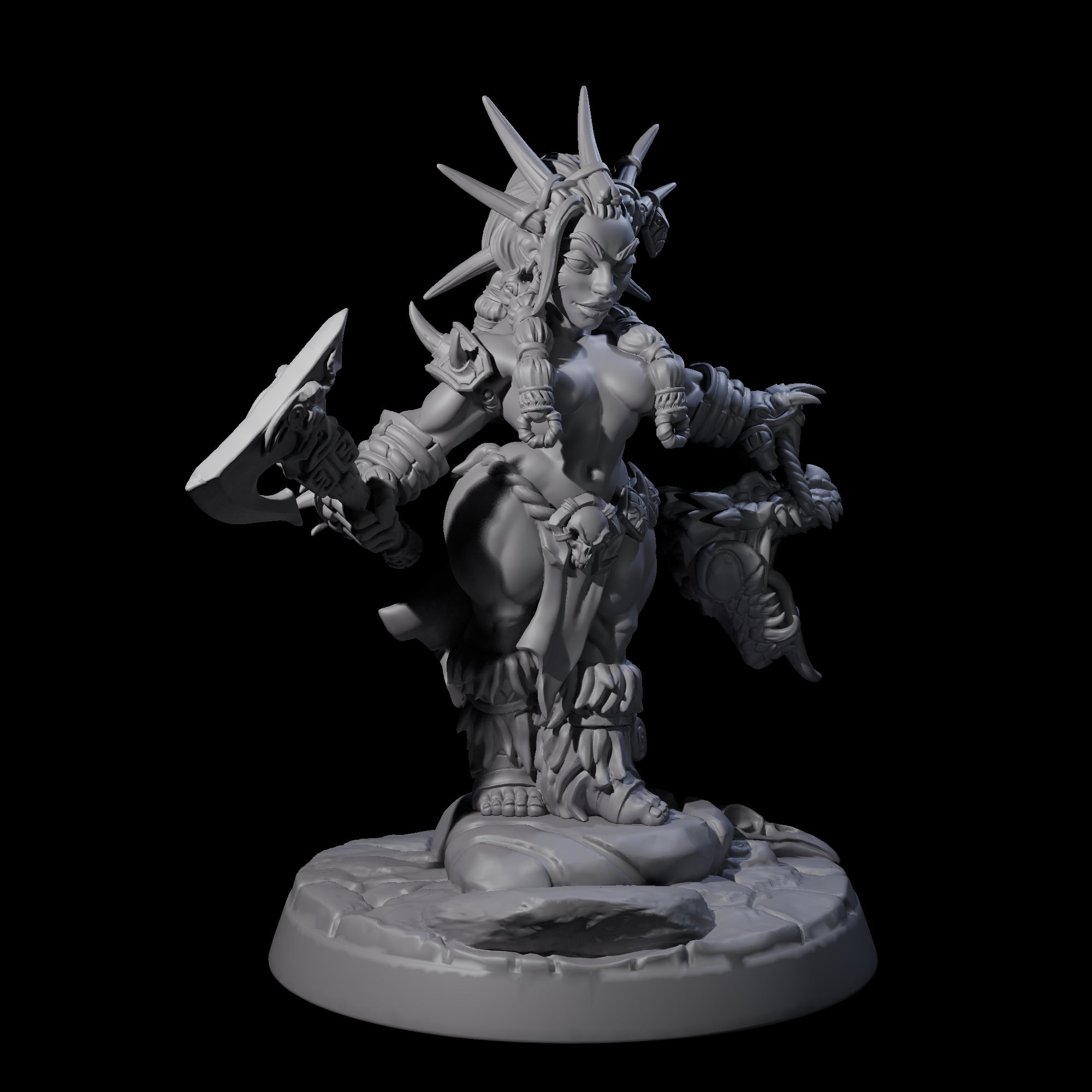 Dwarf Huntress Pin-up Miniature for Dungeons and Dragons, Pathfinder or other TTRPGs