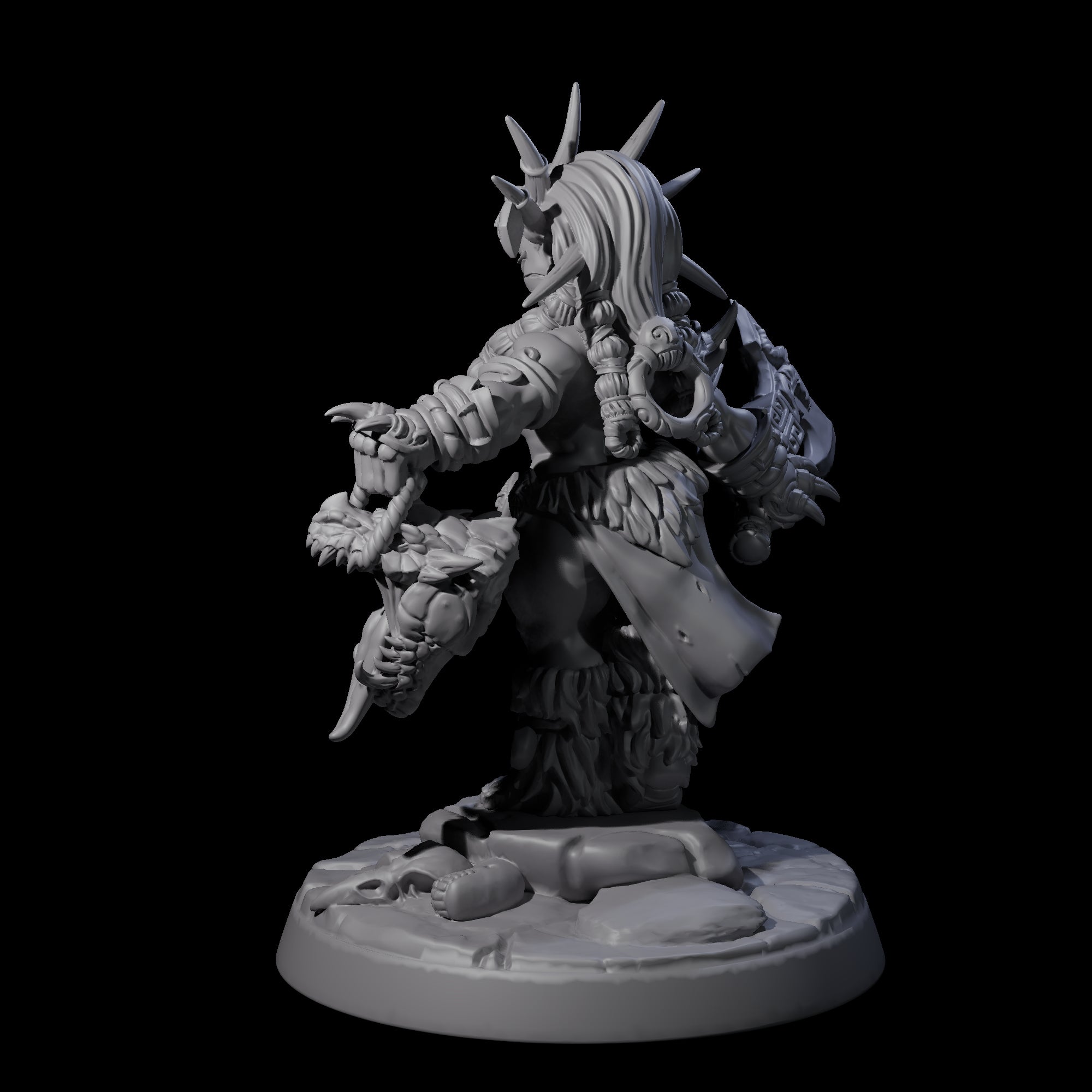 Dwarf Huntress Pin-up Miniature for Dungeons and Dragons, Pathfinder or other TTRPGs