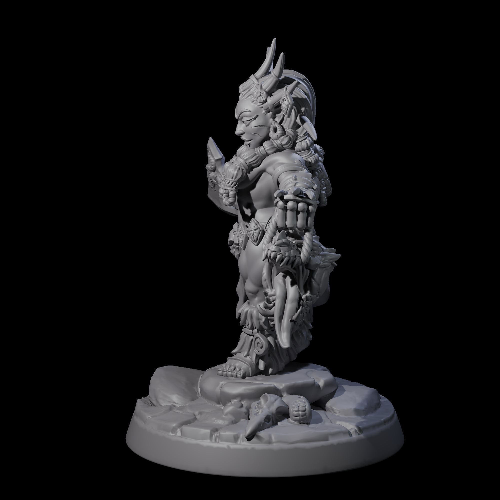 Dwarf Huntress Pin-up Miniature for Dungeons and Dragons, Pathfinder or other TTRPGs