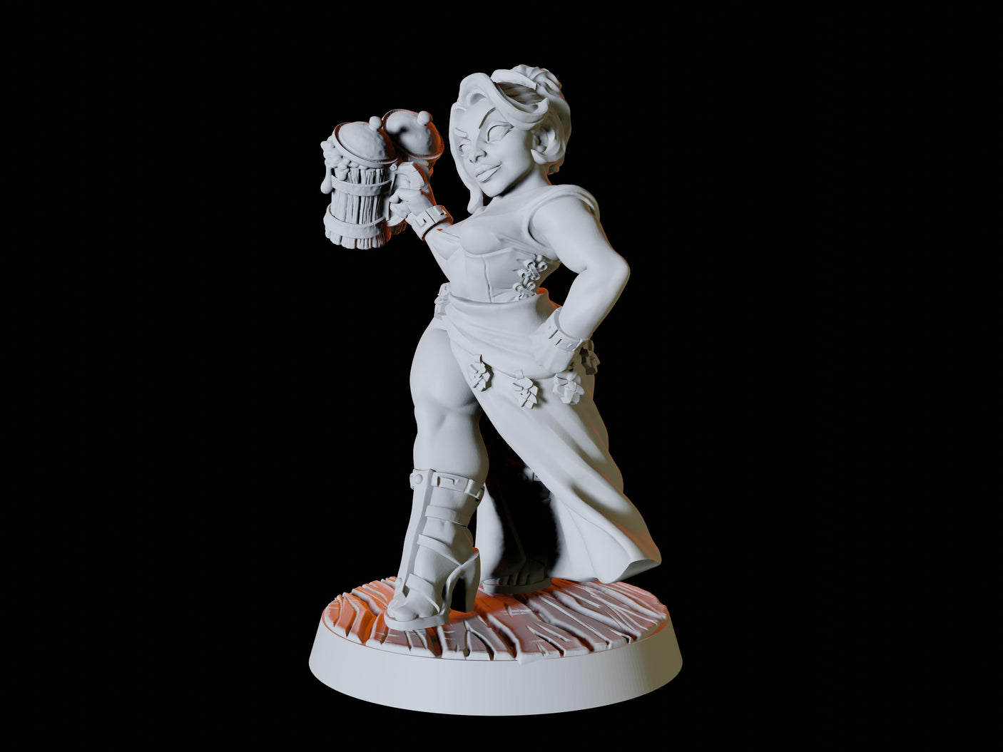 Dwarf Pin-up Miniature for Dungeons and Dragons, Pathfinder or other TTRPGs