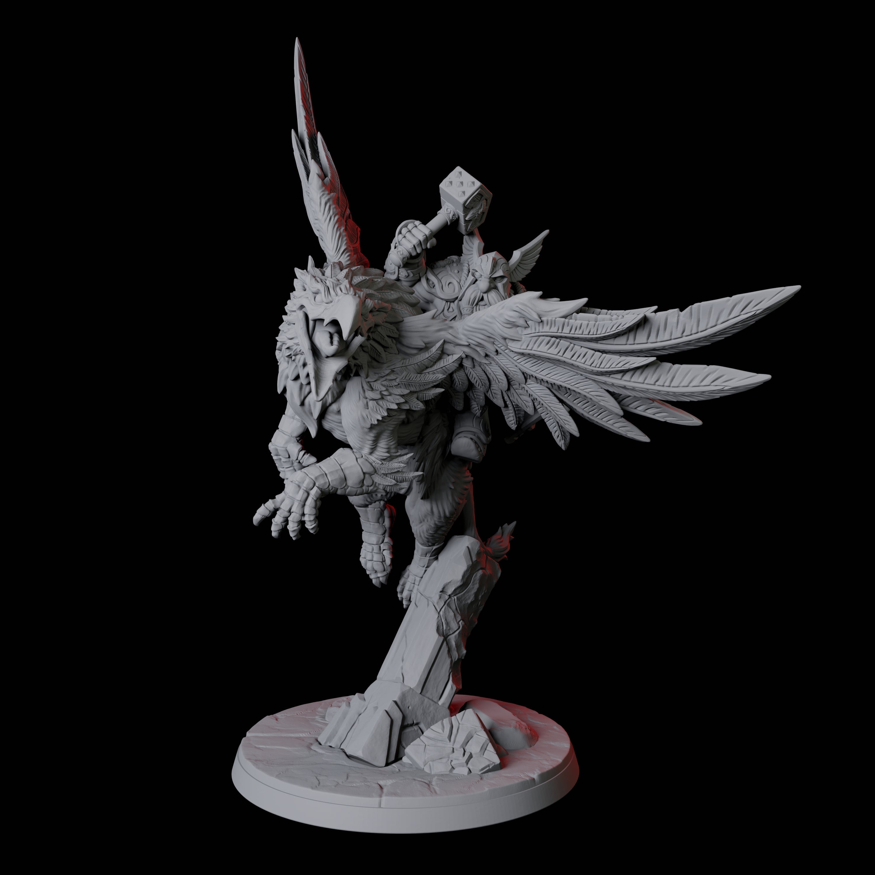 Dwarf Sky Cavalry A Miniature for Dungeons and Dragons, Pathfinder or other TTRPGs