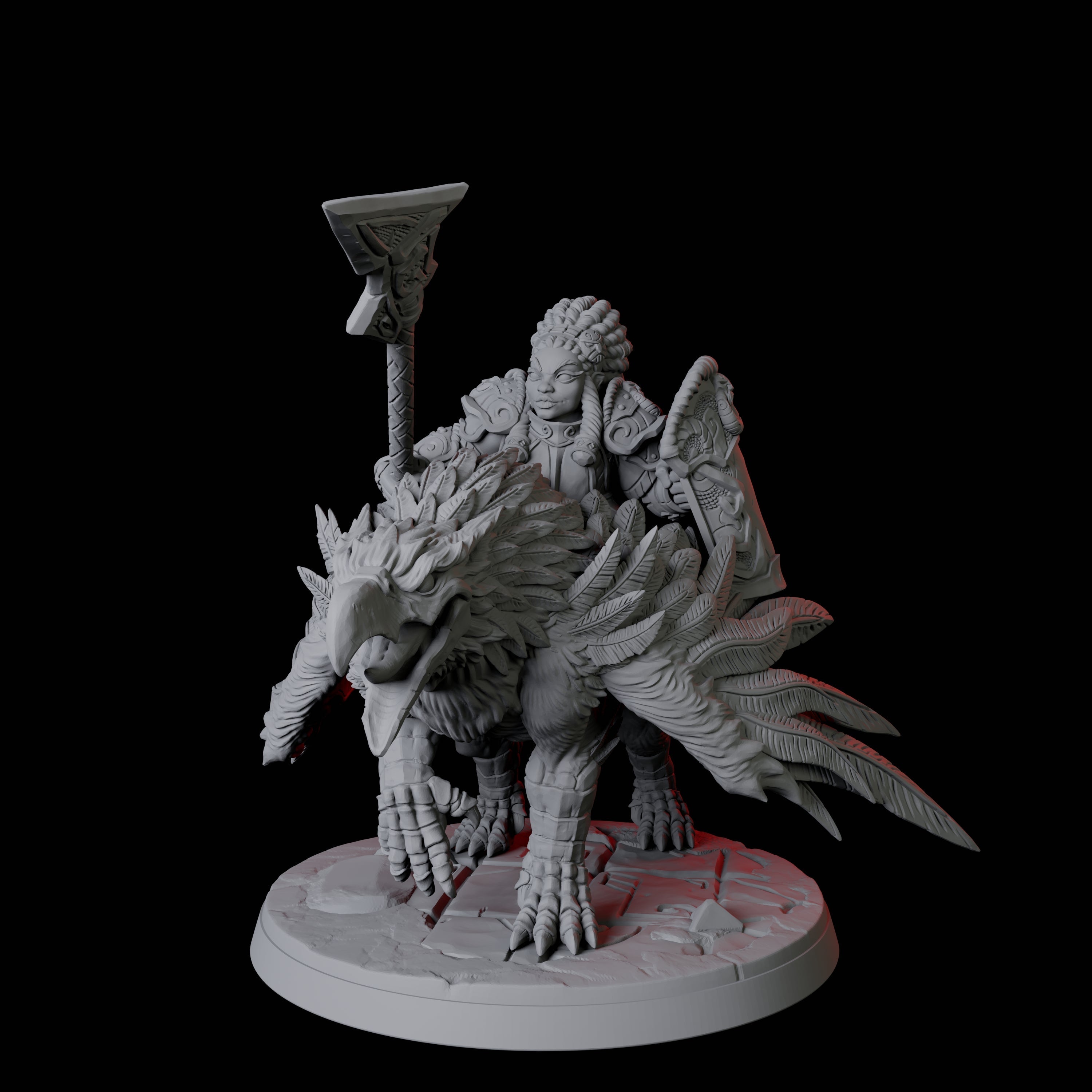 Dwarf Sky Cavalry D Miniature for Dungeons and Dragons, Pathfinder or other TTRPGs