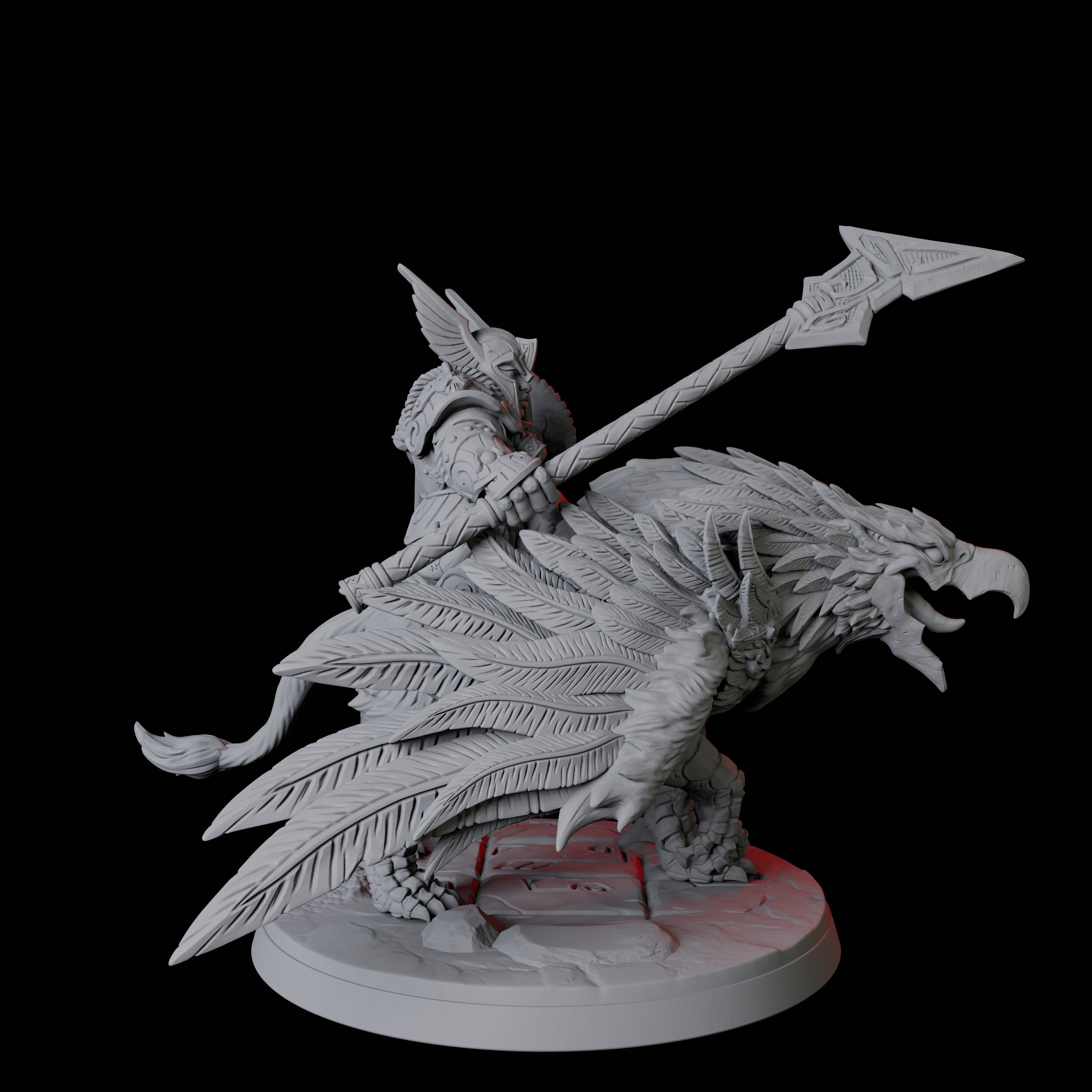 Dwarf Sky Cavalry D Miniature for Dungeons and Dragons, Pathfinder or other TTRPGs