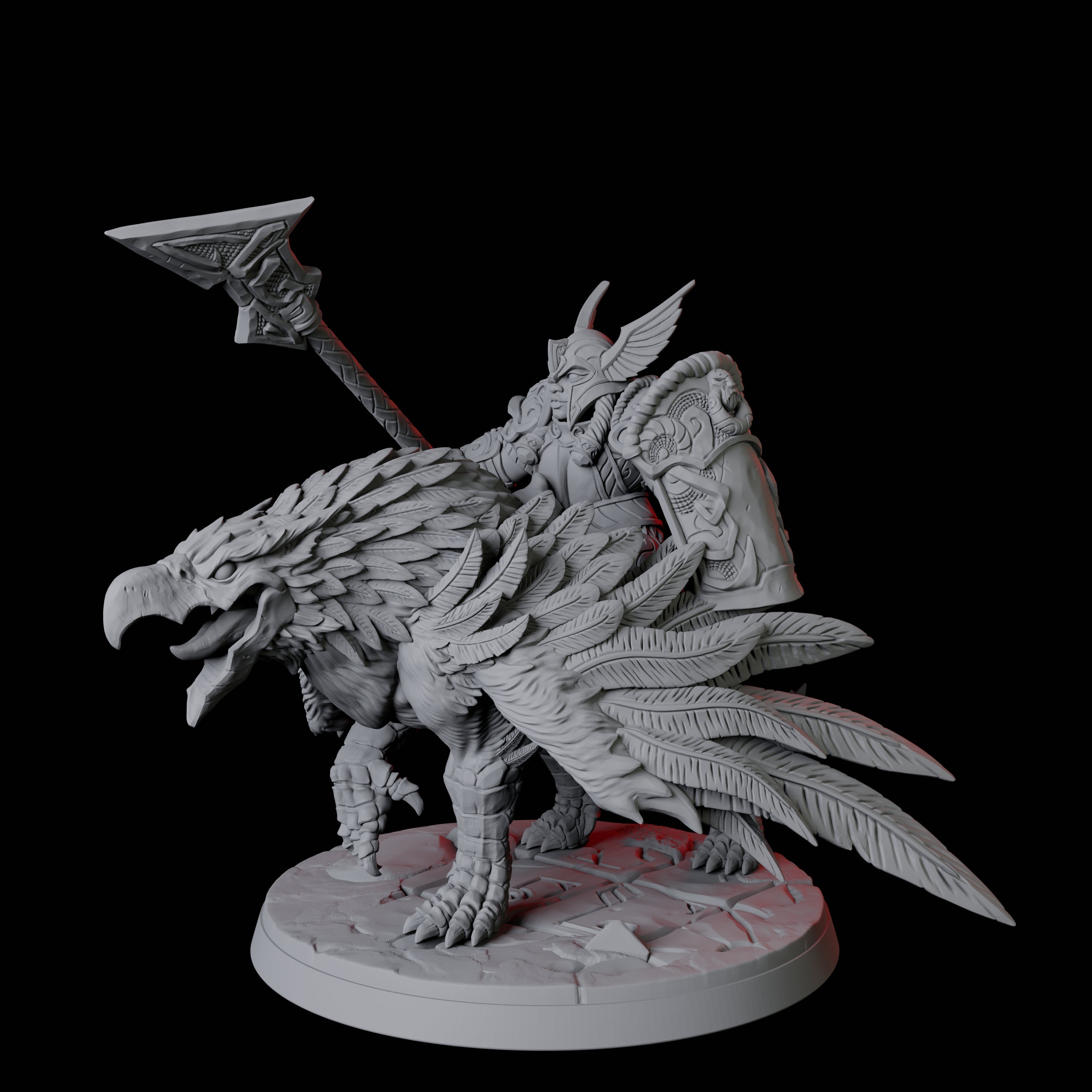 Dwarf Sky Cavalry D Miniature for Dungeons and Dragons, Pathfinder or other TTRPGs