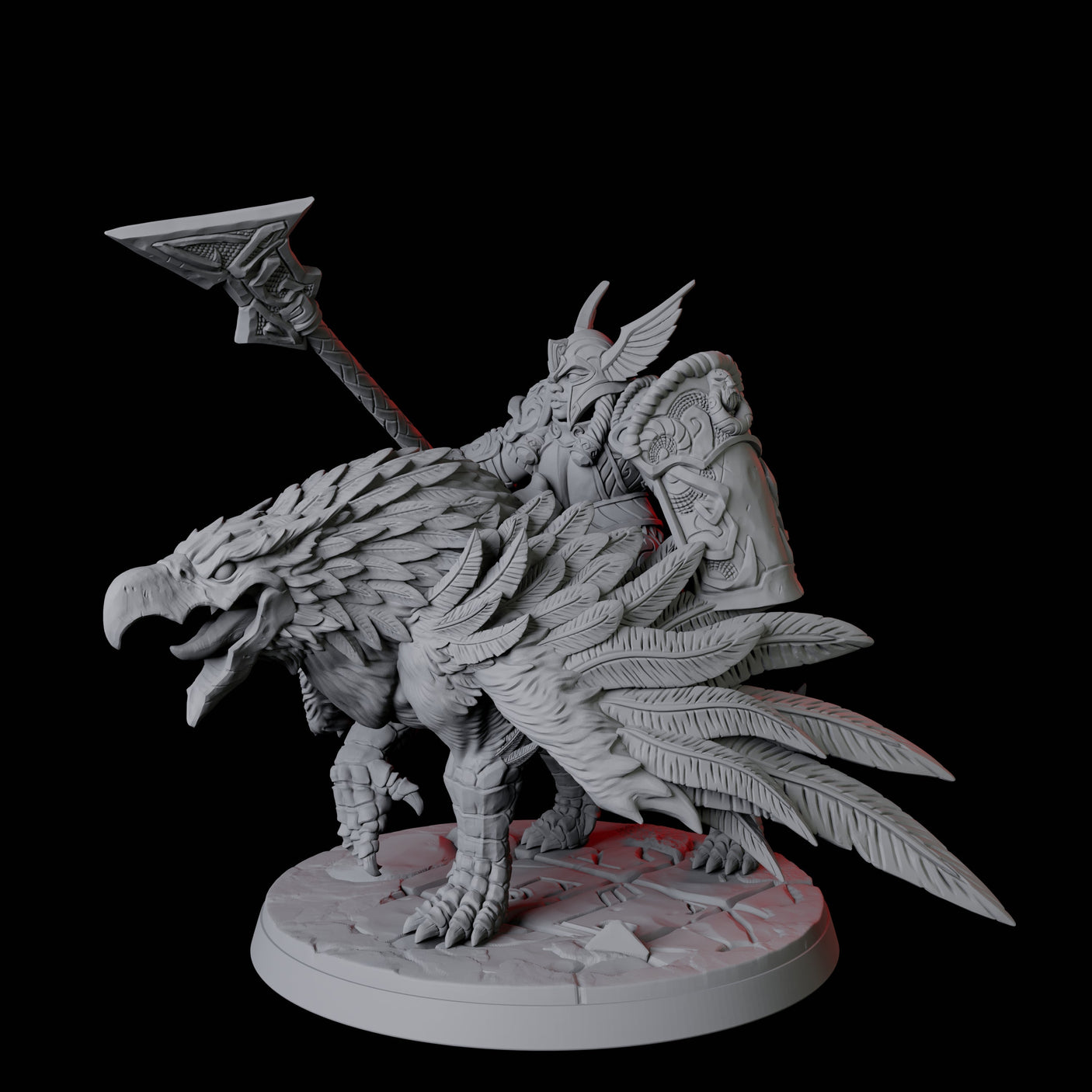 Dwarf Sky Cavalry D Miniature for Dungeons and Dragons, Pathfinder or other TTRPGs