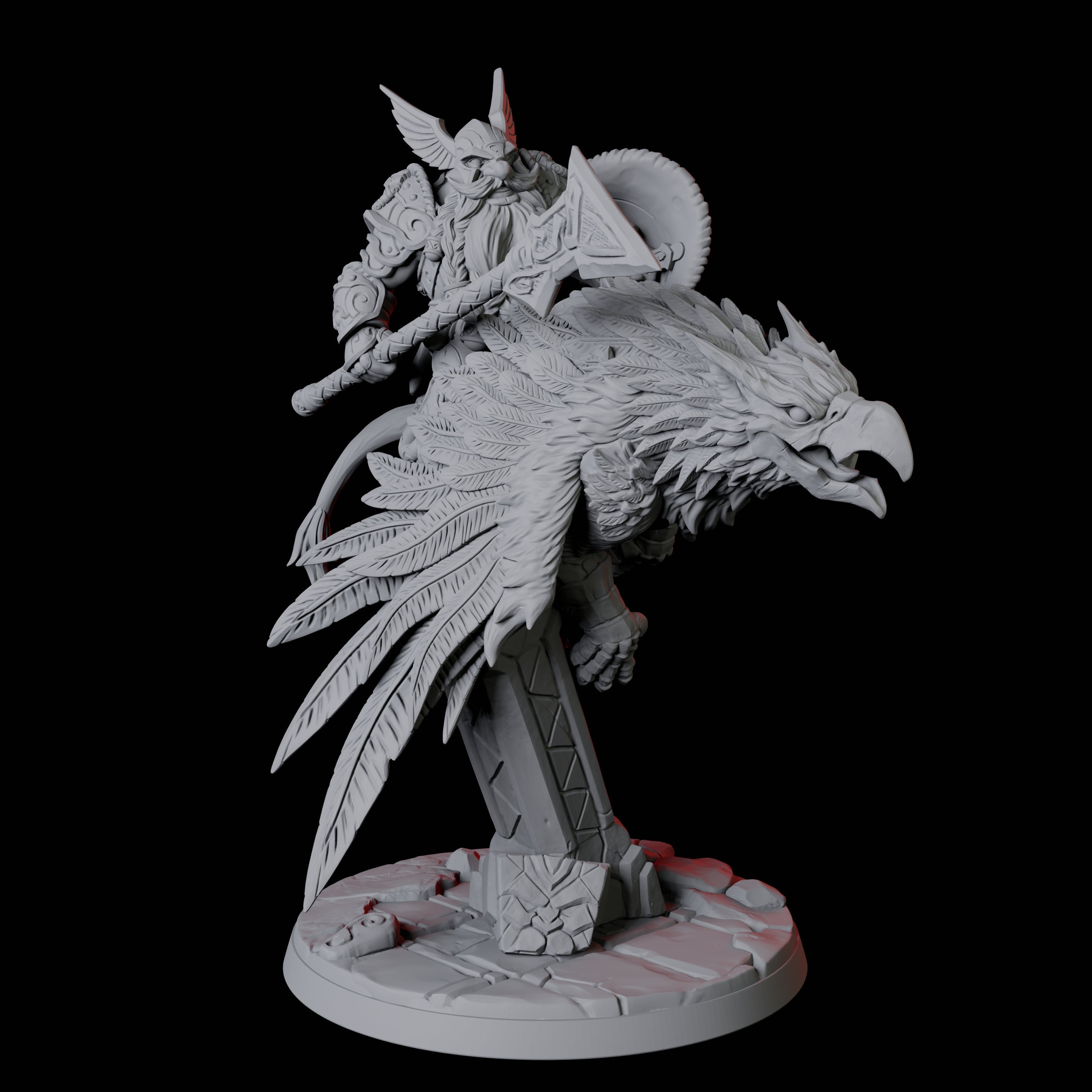 Dwarf Sky Cavalry Miniature for Dungeons and Dragons, Pathfinder or other TTRPGs