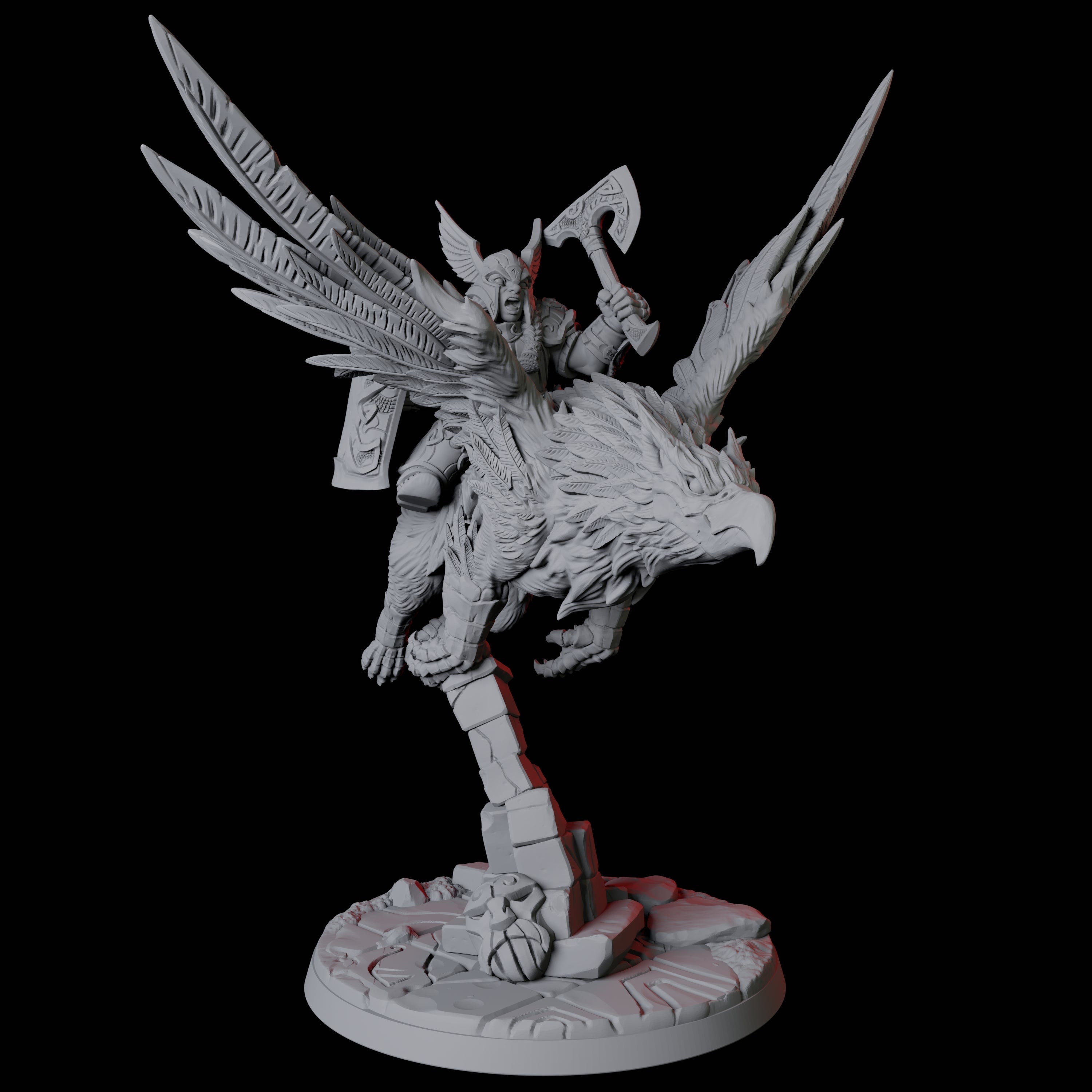 Dwarf Sky Cavalry Miniature for Dungeons and Dragons, Pathfinder or other TTRPGs