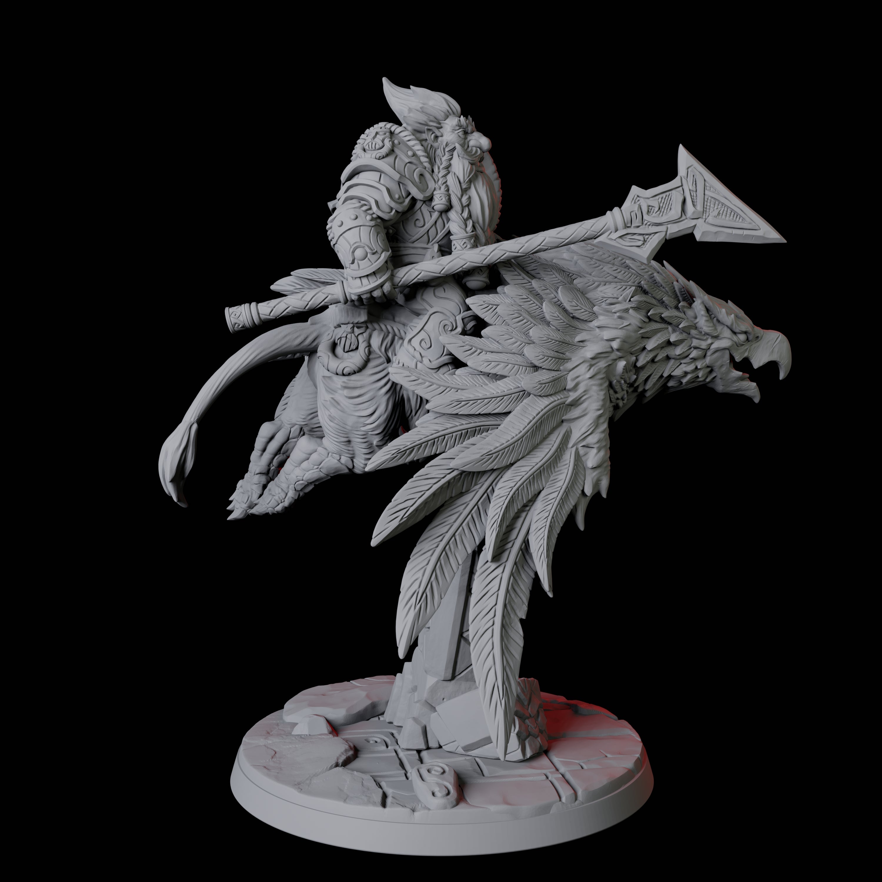 Dwarf Sky Cavalry Miniature for Dungeons and Dragons, Pathfinder or other TTRPGs