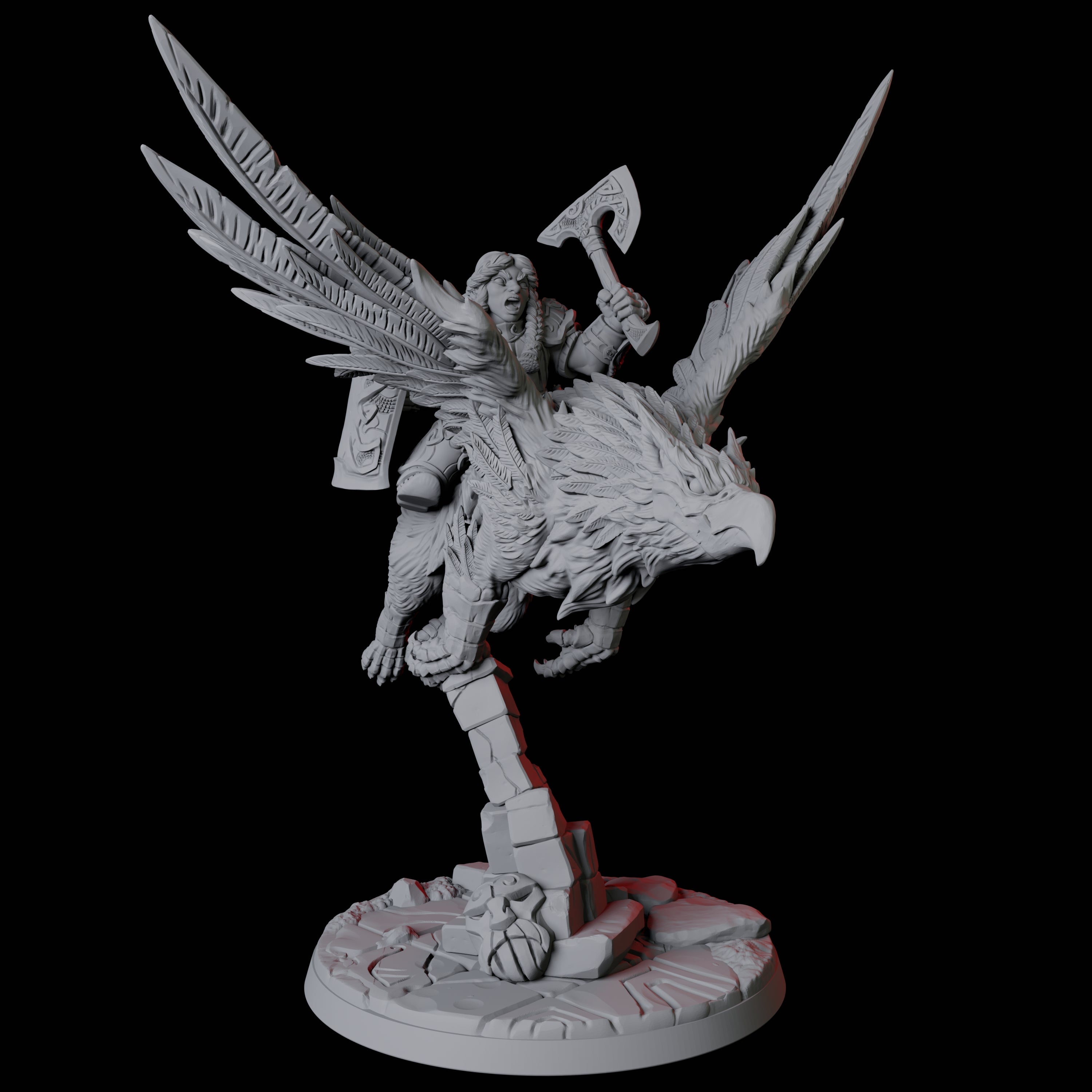 Dwarf Sky Cavalry Miniature for Dungeons and Dragons, Pathfinder or other TTRPGs