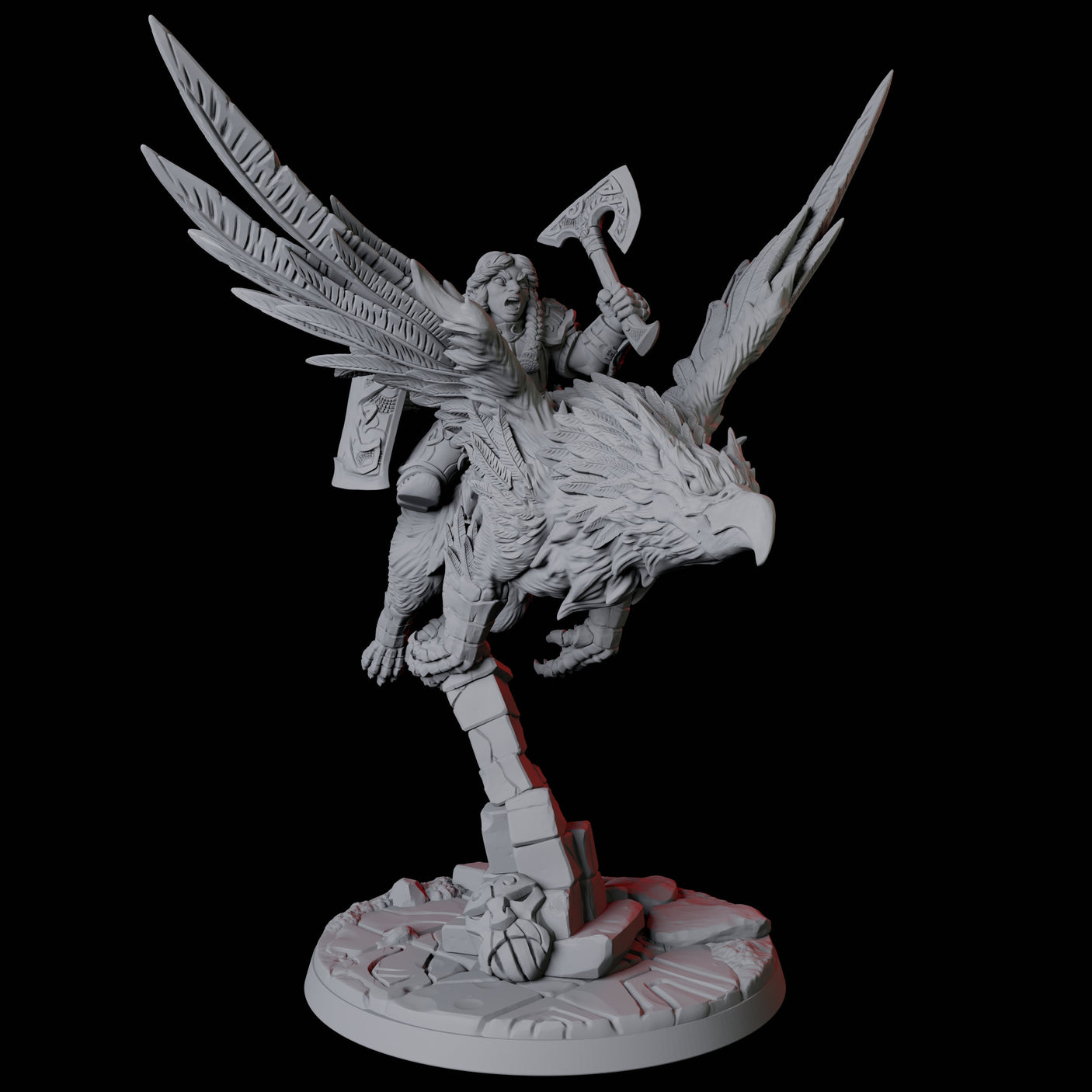 Dwarf Sky Cavalry Miniature for Dungeons and Dragons, Pathfinder or other TTRPGs