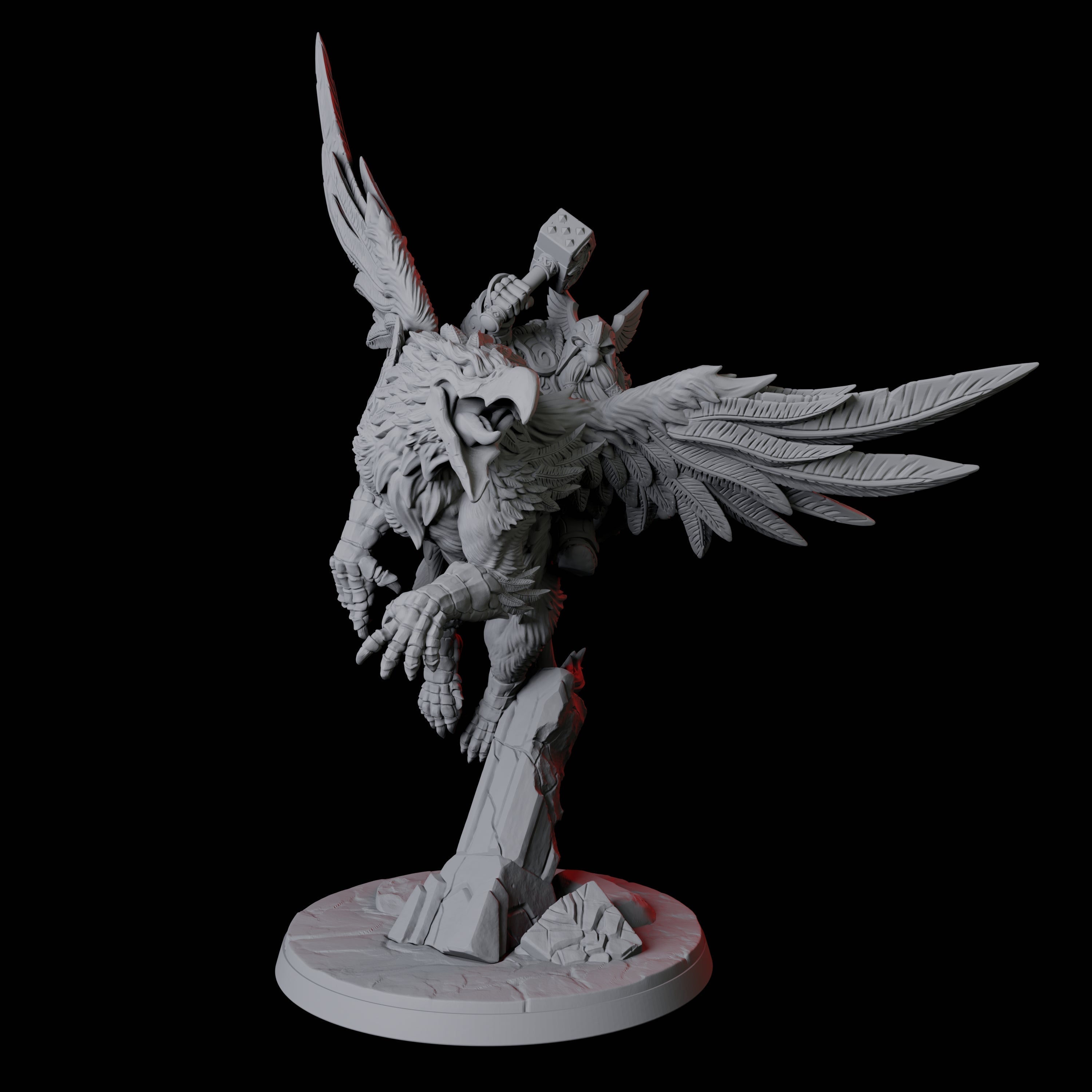 Dwarf Sky Cavalry Miniature for Dungeons and Dragons, Pathfinder or other TTRPGs