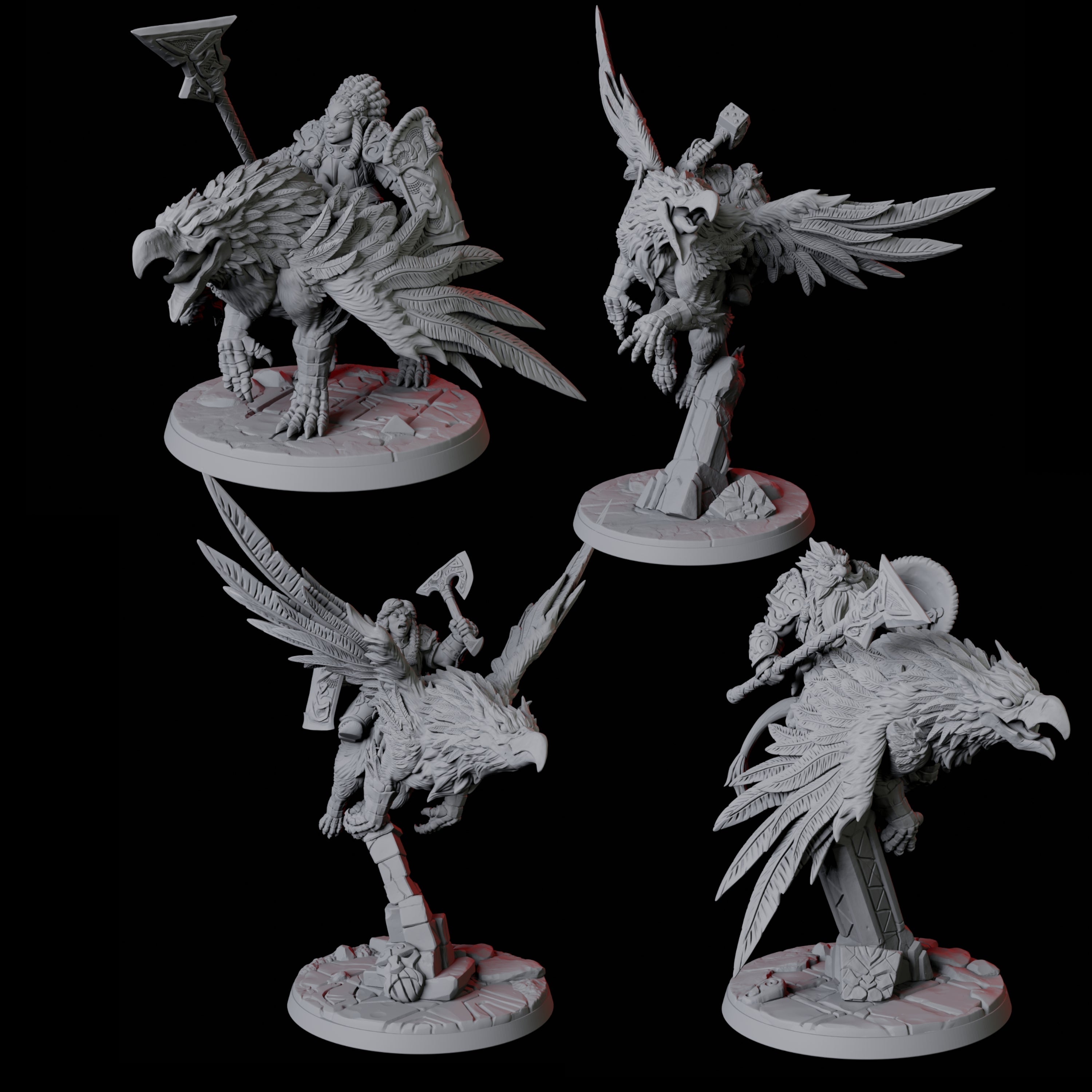 Dwarf Sky Cavalry Miniature for Dungeons and Dragons, Pathfinder or other TTRPGs