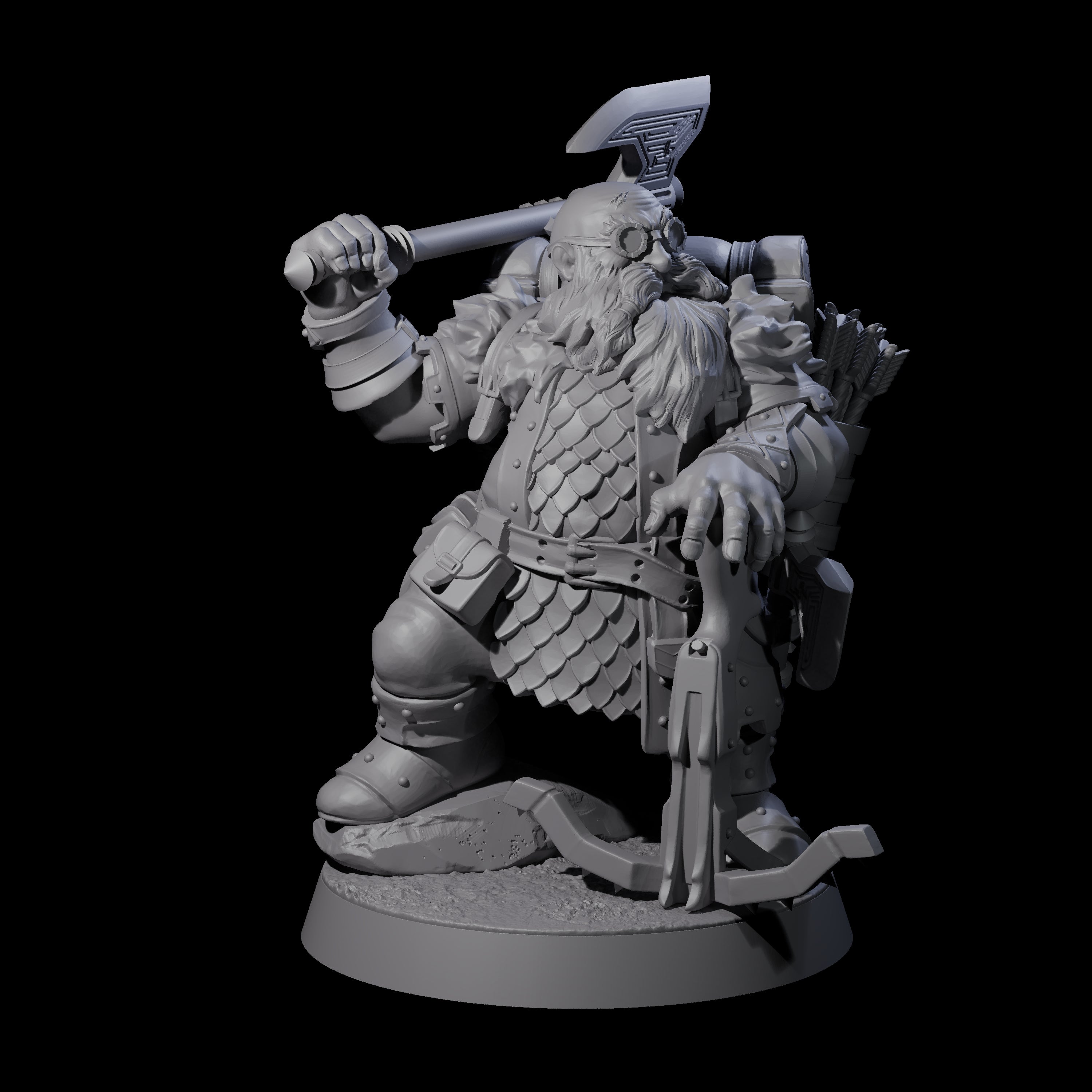 Dwarven Mercenary Company - The Stoutmasters A Miniature for Dungeons and Dragons, Pathfinder or other TTRPGs