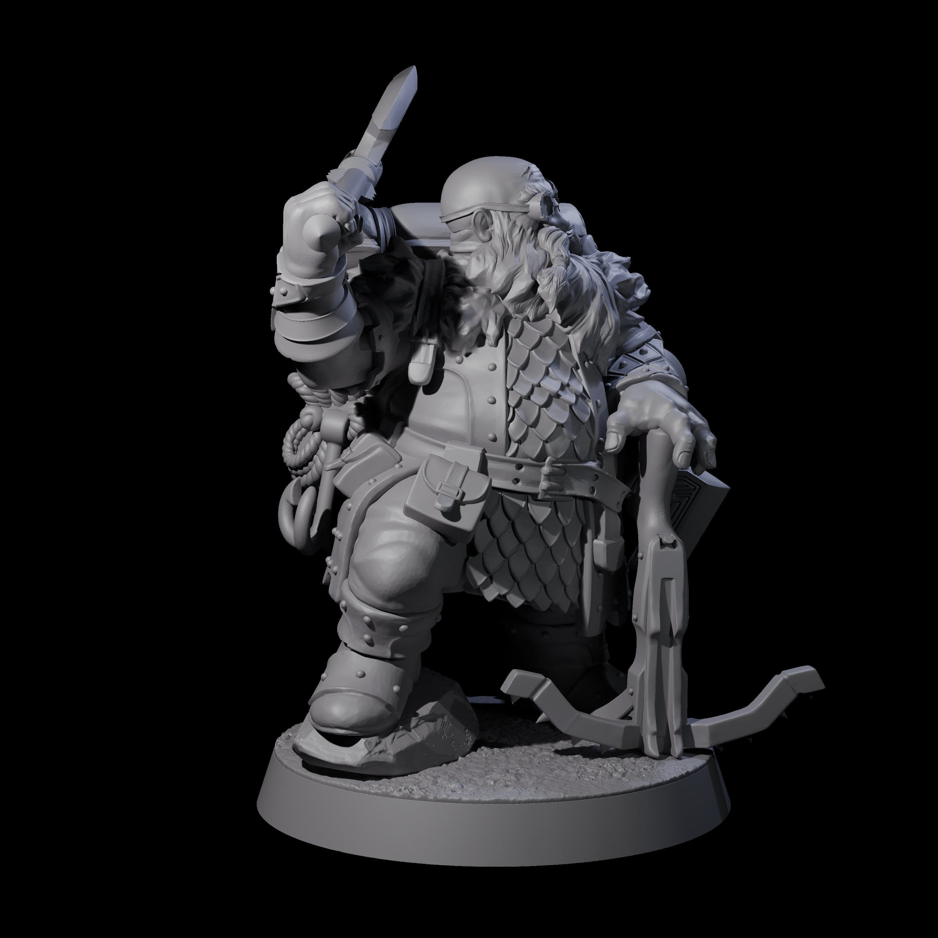 Dwarven Mercenary Company - The Stoutmasters A Miniature for Dungeons and Dragons, Pathfinder or other TTRPGs