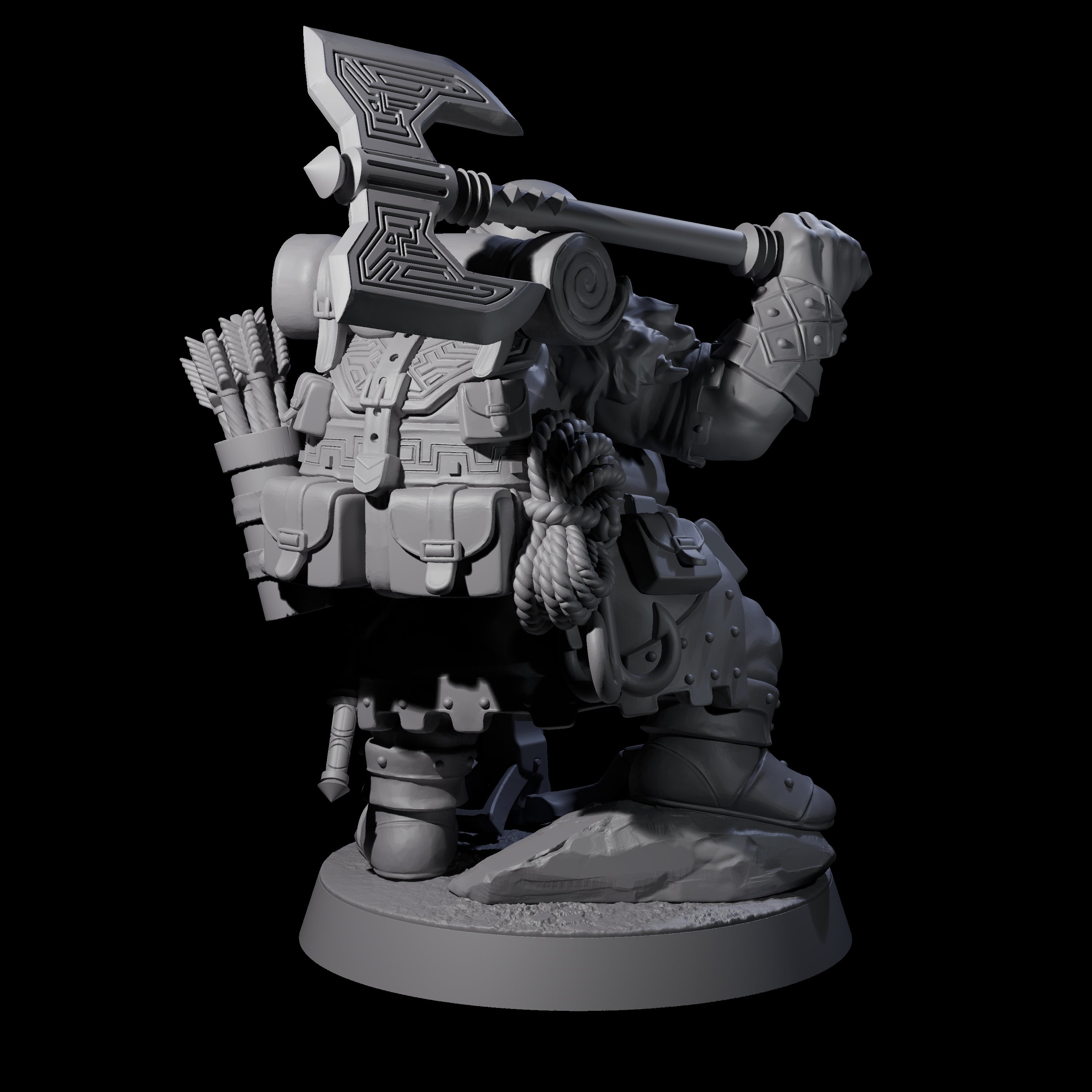 Dwarven Mercenary Company - The Stoutmasters A Miniature for Dungeons and Dragons, Pathfinder or other TTRPGs