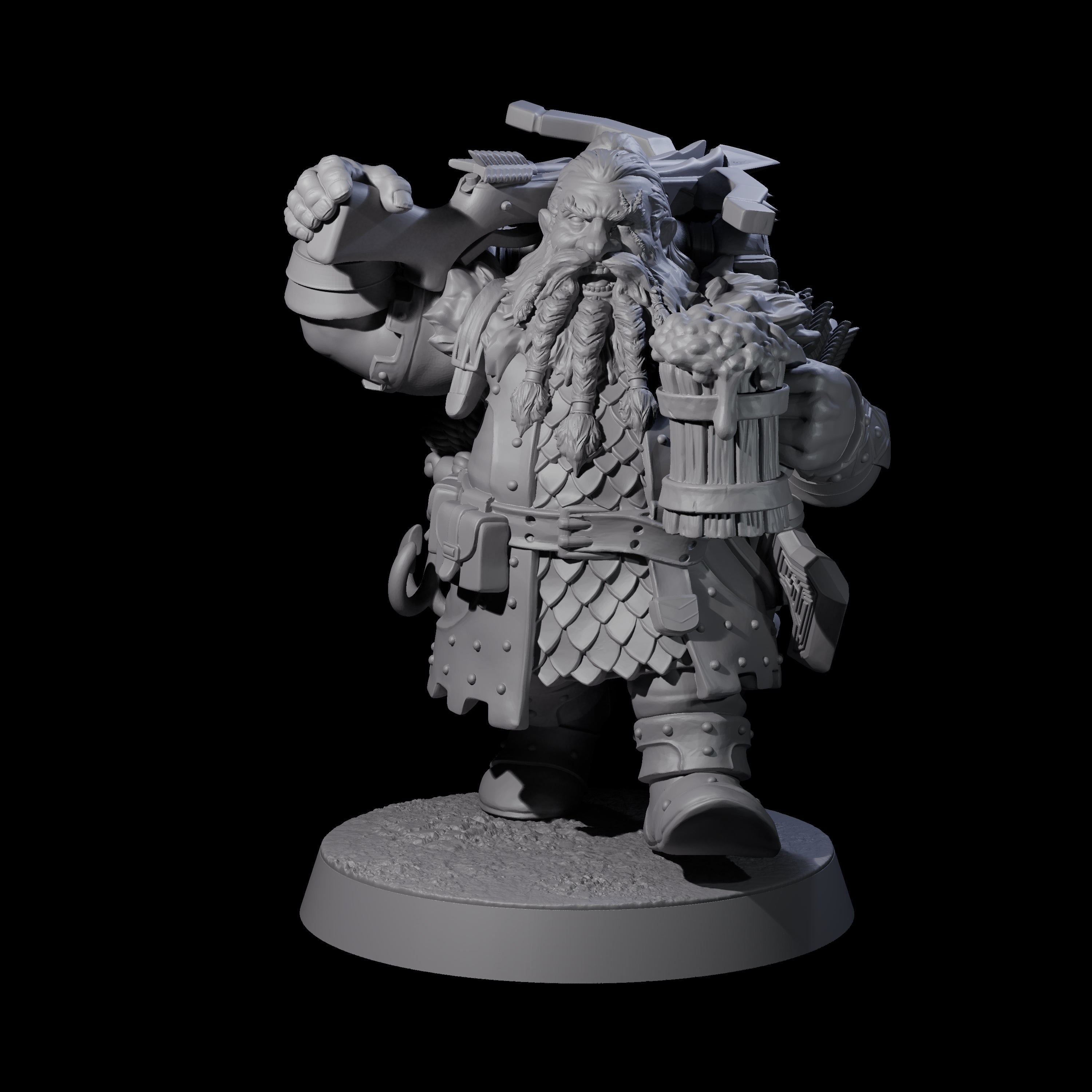 Dwarven Mercenary Company - The Stoutmasters C Miniature for Dungeons and Dragons, Pathfinder or other TTRPGs