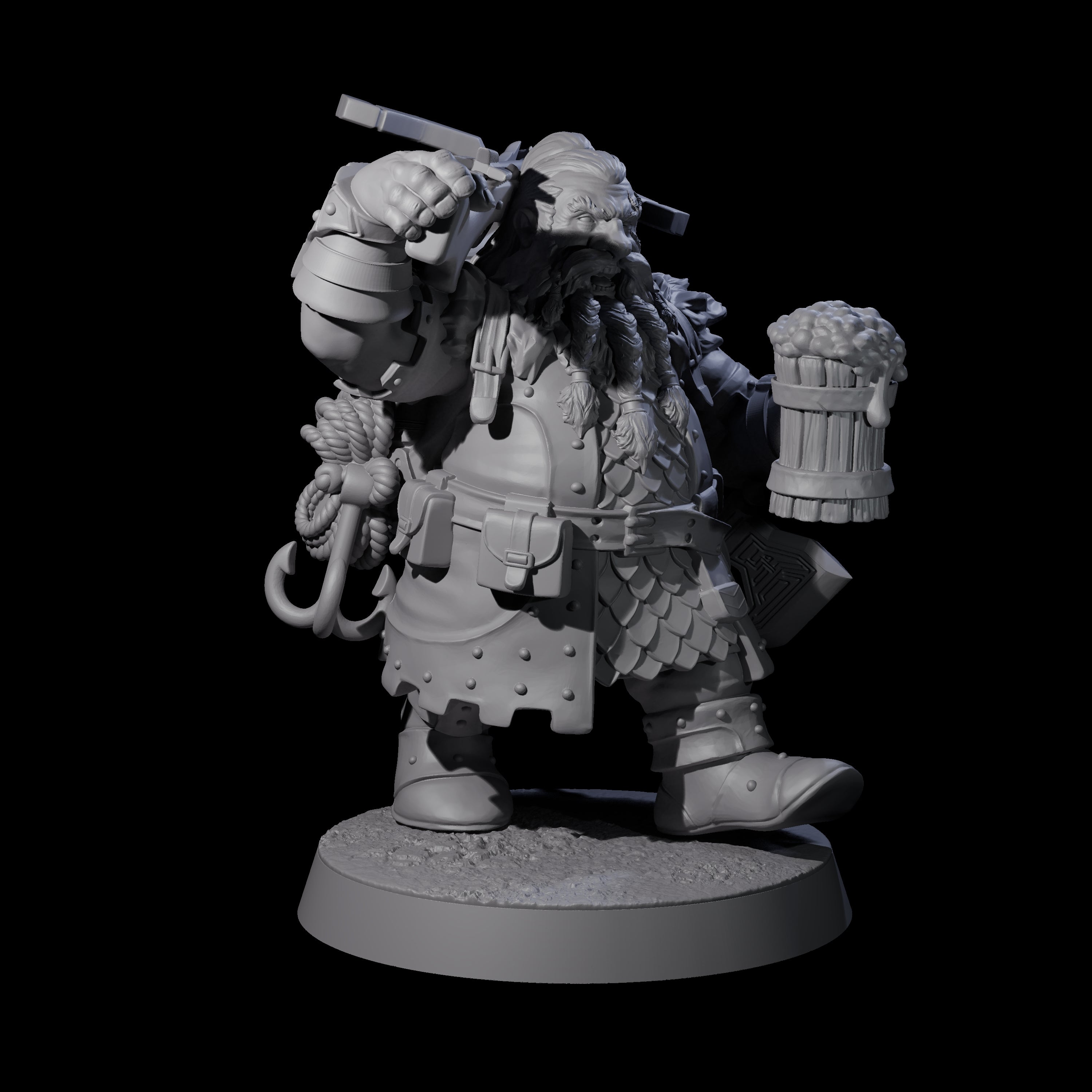 Dwarven Mercenary Company - The Stoutmasters C Miniature for Dungeons and Dragons, Pathfinder or other TTRPGs