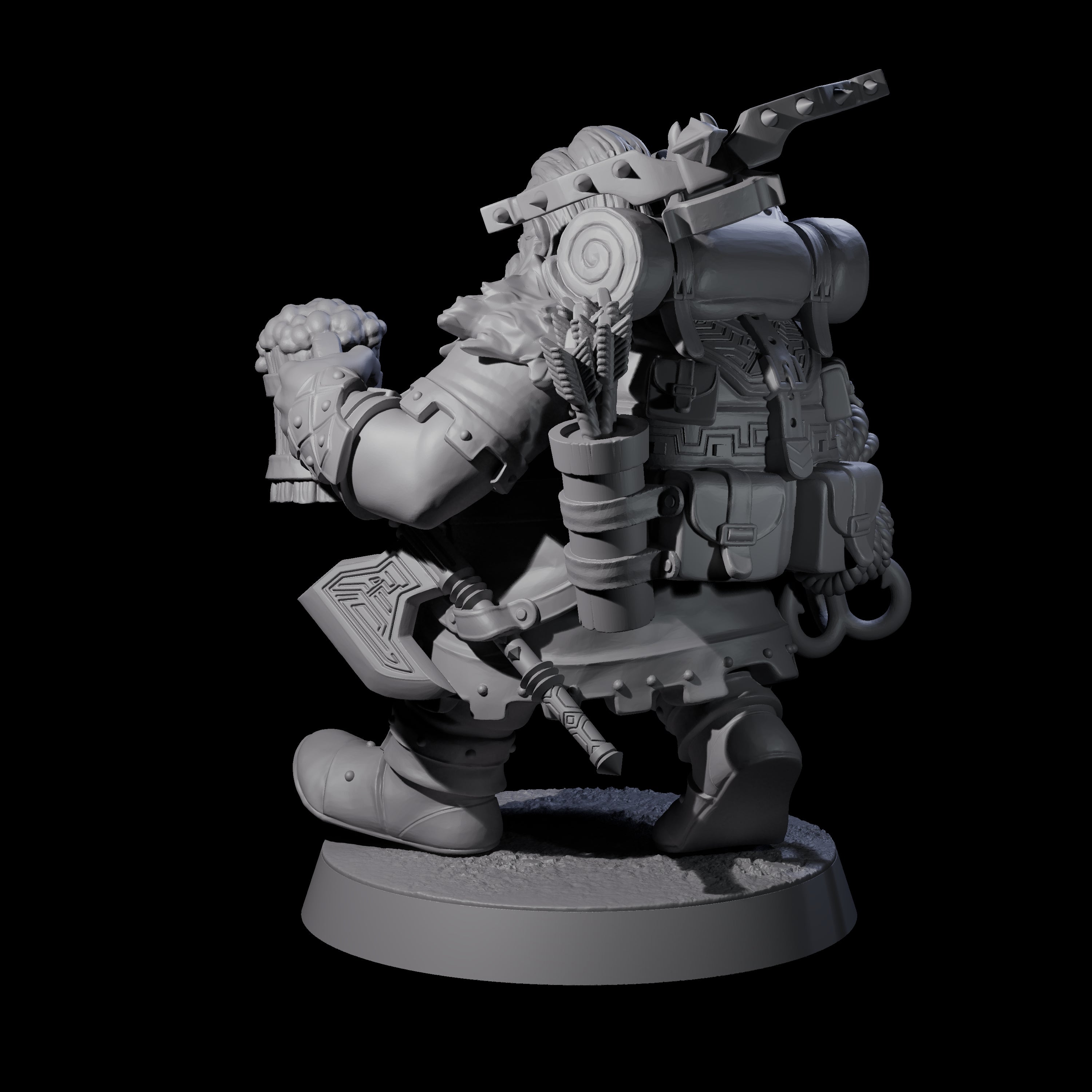 Dwarven Mercenary Company - The Stoutmasters C Miniature for Dungeons and Dragons, Pathfinder or other TTRPGs