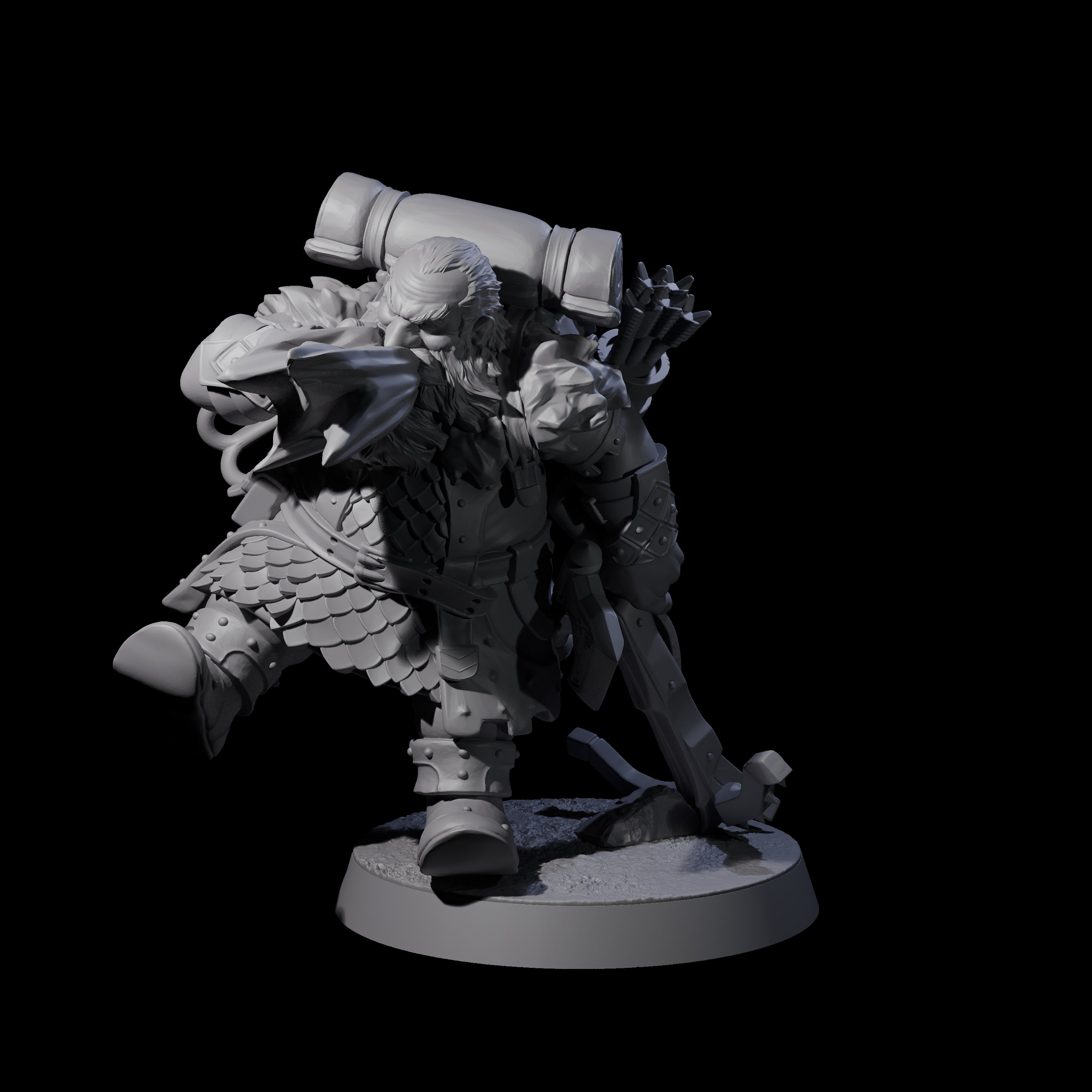 Dwarven Mercenary Company - The Stoutmasters F Miniature for Dungeons and Dragons, Pathfinder or other TTRPGs